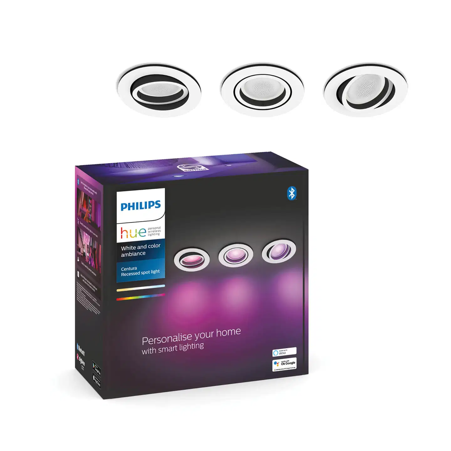 Philips Hue upotettava Centura -kohdevalaisin 4.2W 2000-6500K 1200LM regular valkoinen - 3