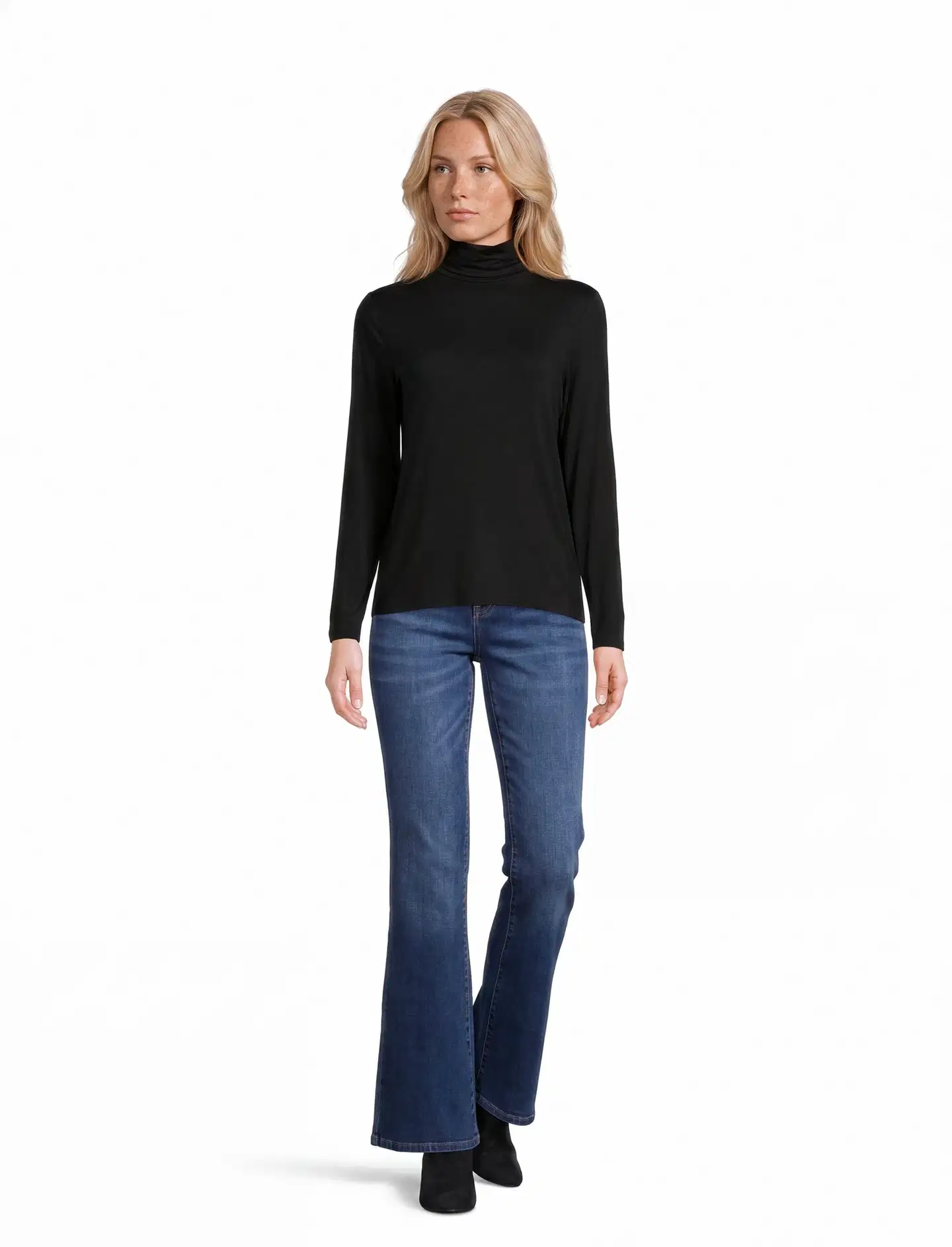House naisten farkut Straight Flare - MID BLUE - 3