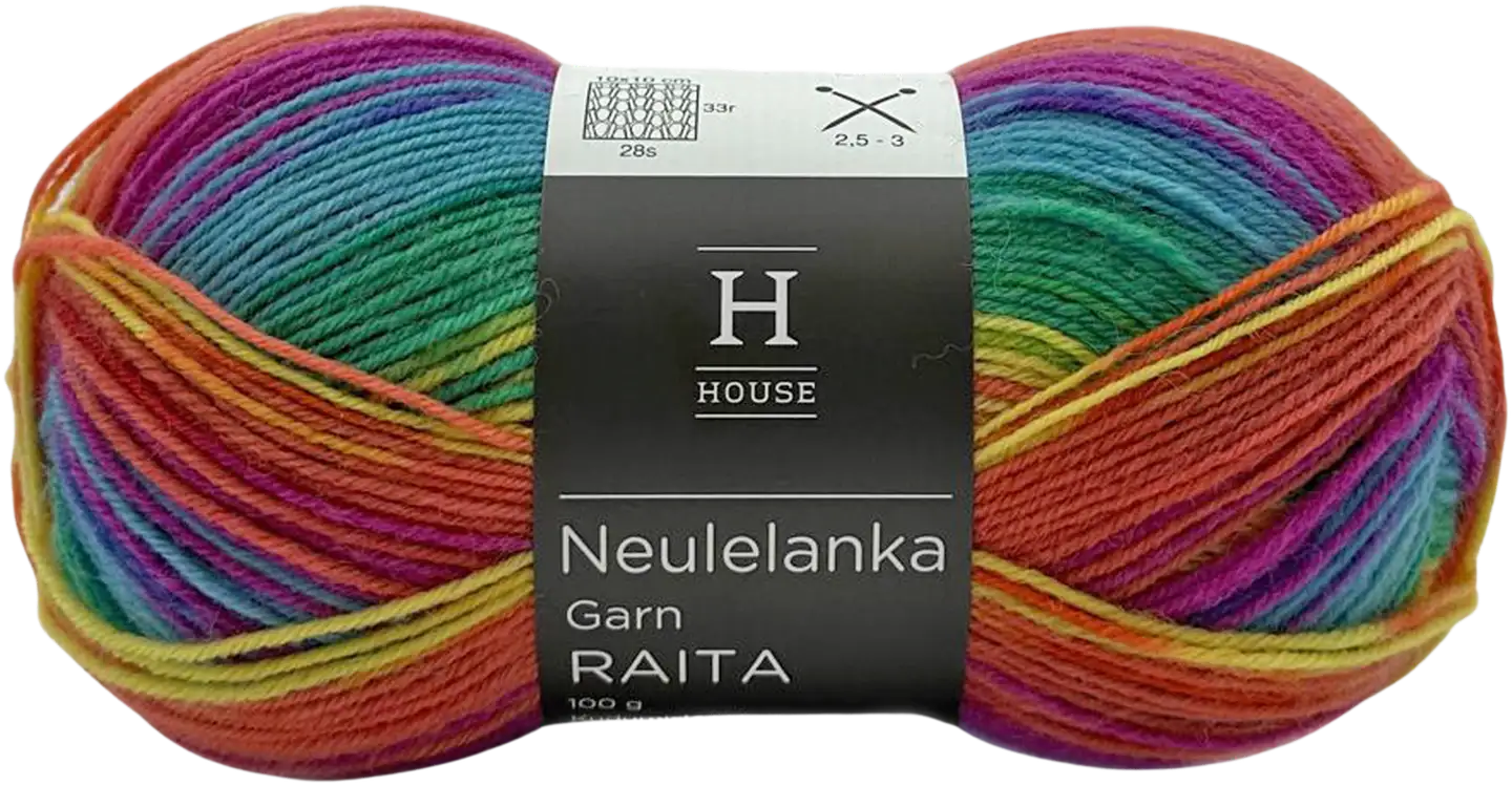 House sukkalanka Raita-kuvio 100 g Rainbow colors 82443