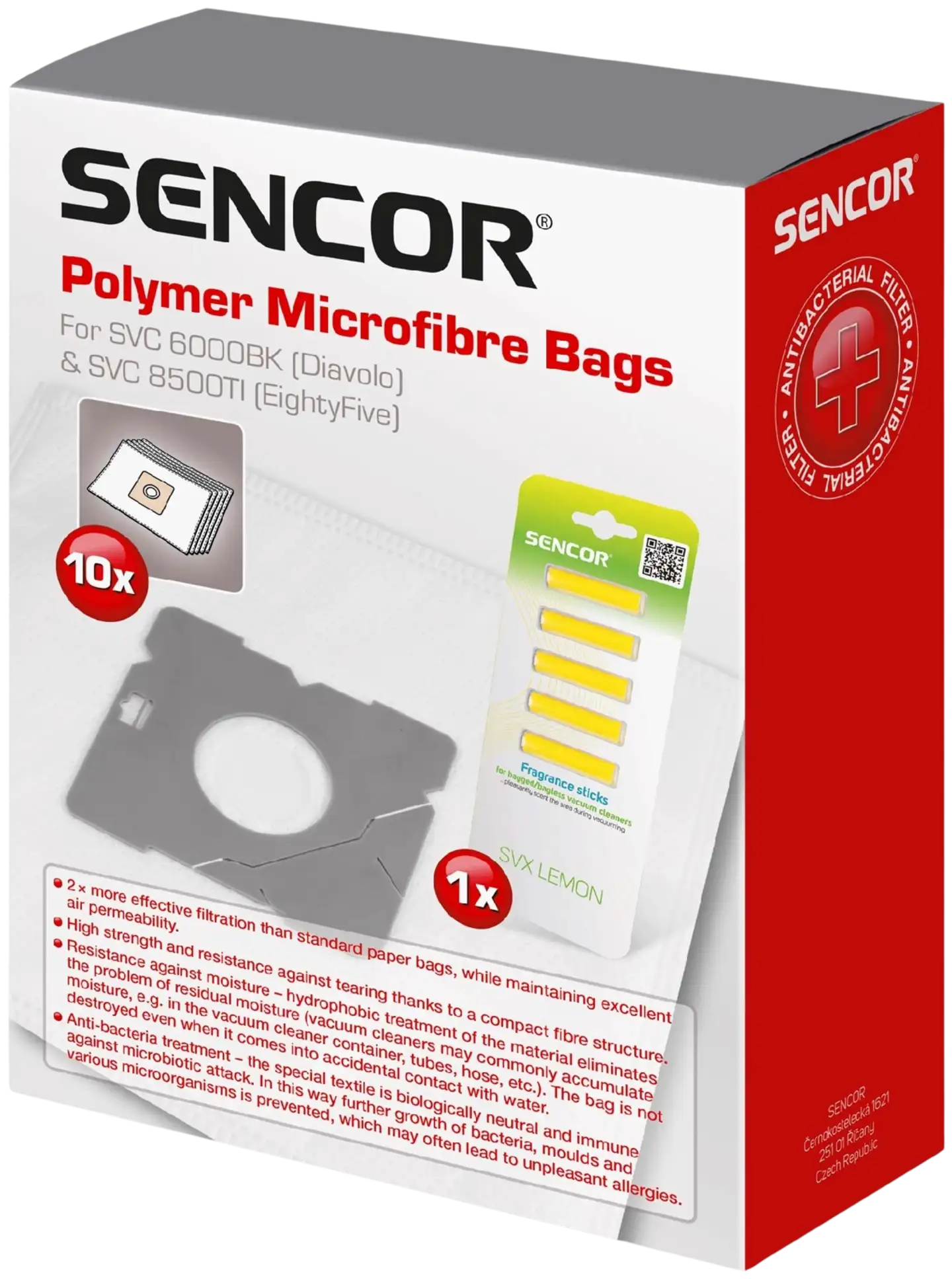 Sencor pölypussipakkaus SVC60/85/93 SVC5501 pölynimurille, 5 kpl pölypusseja ja 2 kpl suodattimia