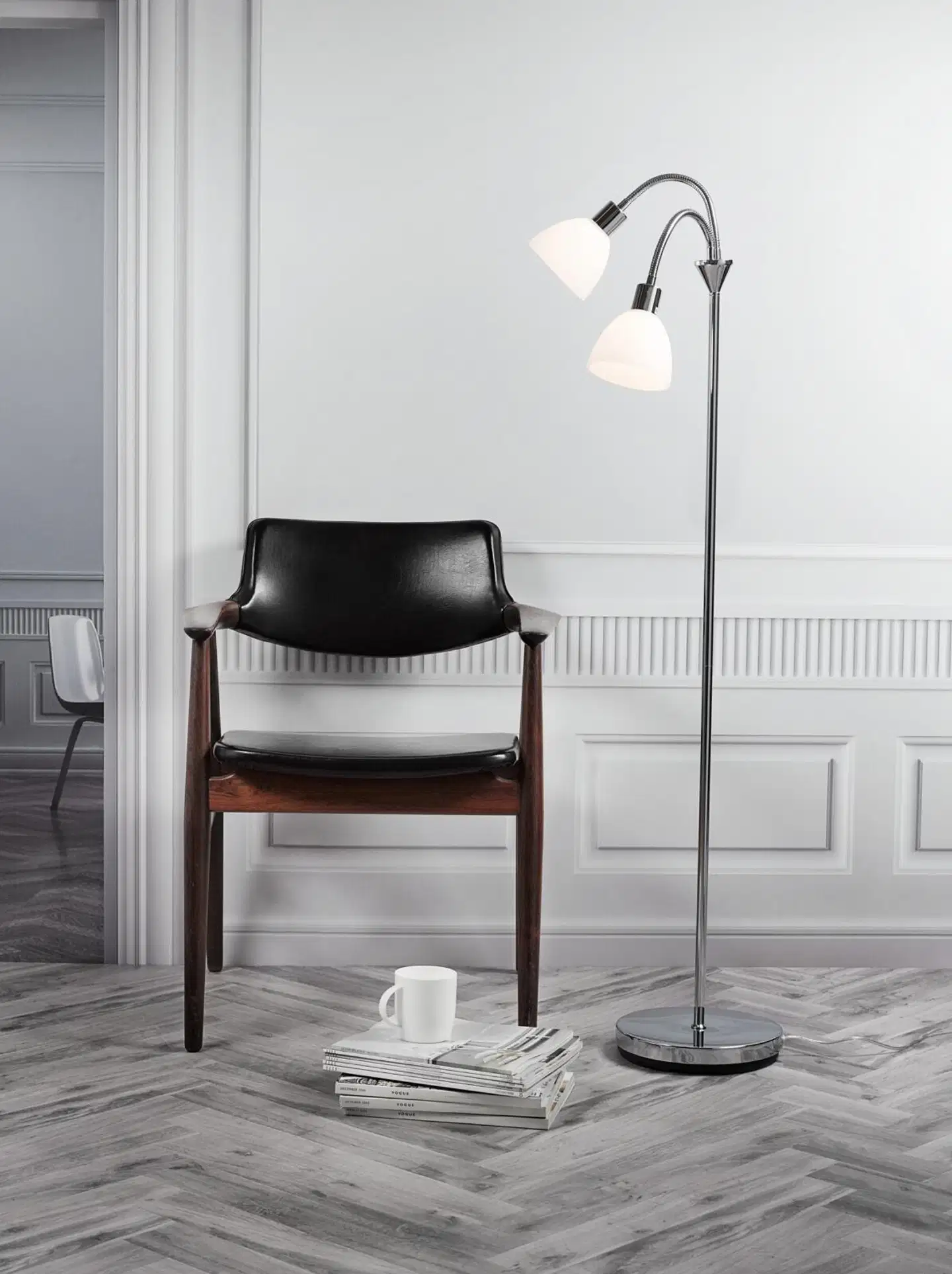 Nordlux lattiavalaisin Ray 2-osainen kromi/opaali - 2