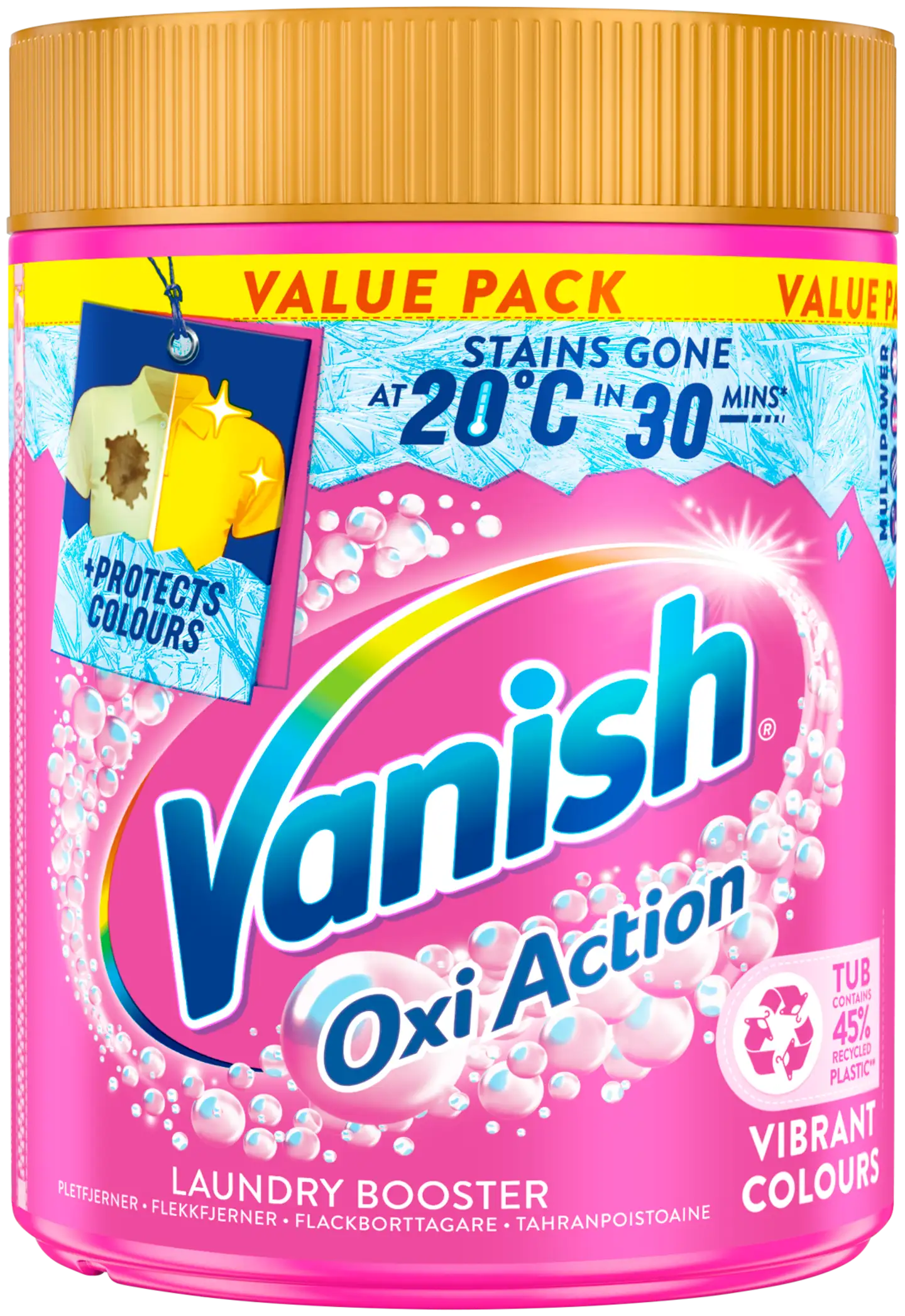 Vanish Pink pyykinpesutehoste ja tahranpoistojauhe 940g