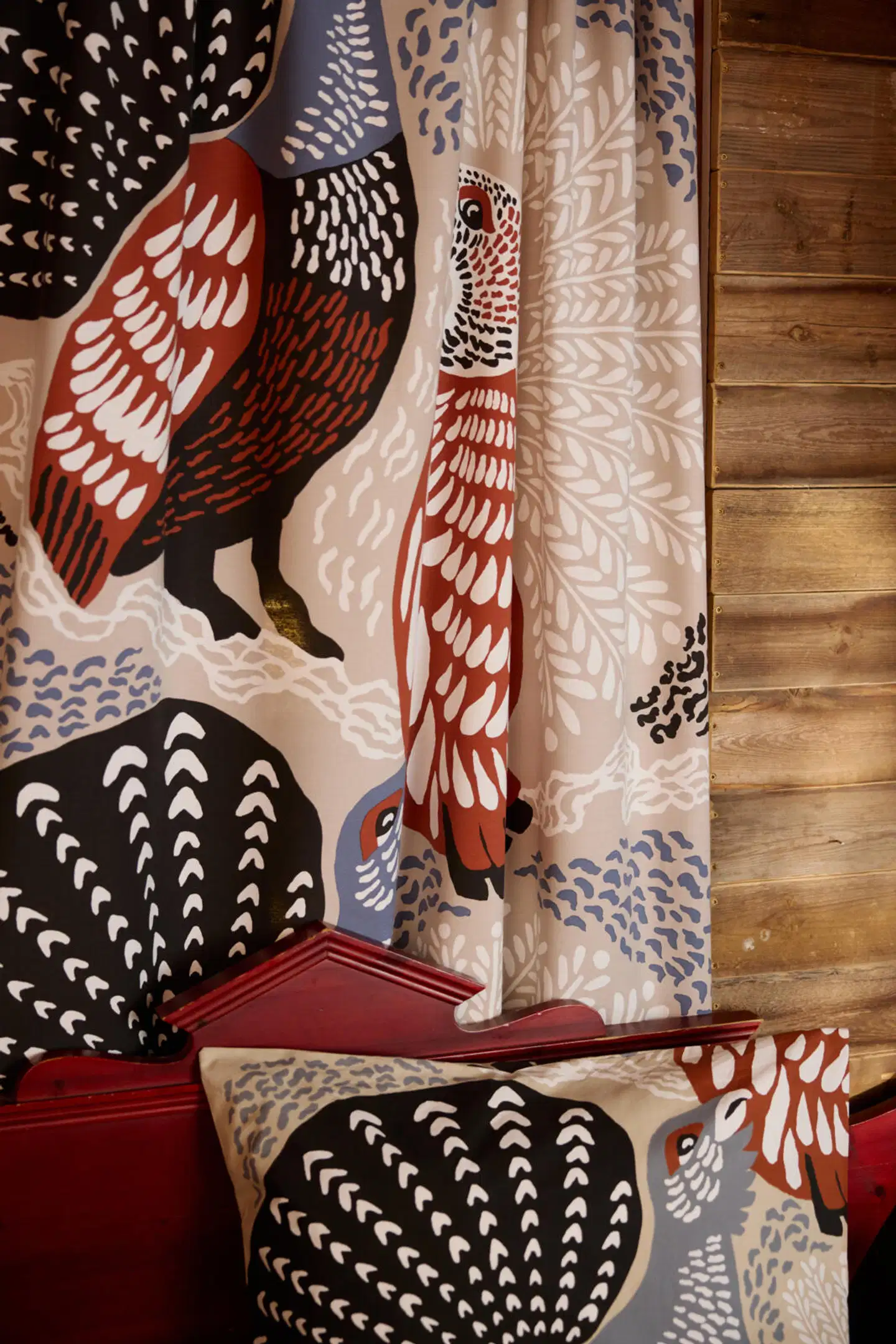 Sivuverho Metsänvartijat 140x250 cm beigeblue - 3