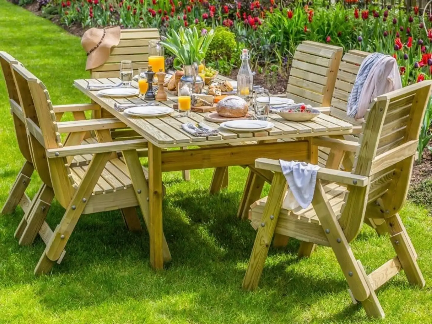 Tammiston Puu Pöytä Amelia 145cm kestopuu vihreä - 2