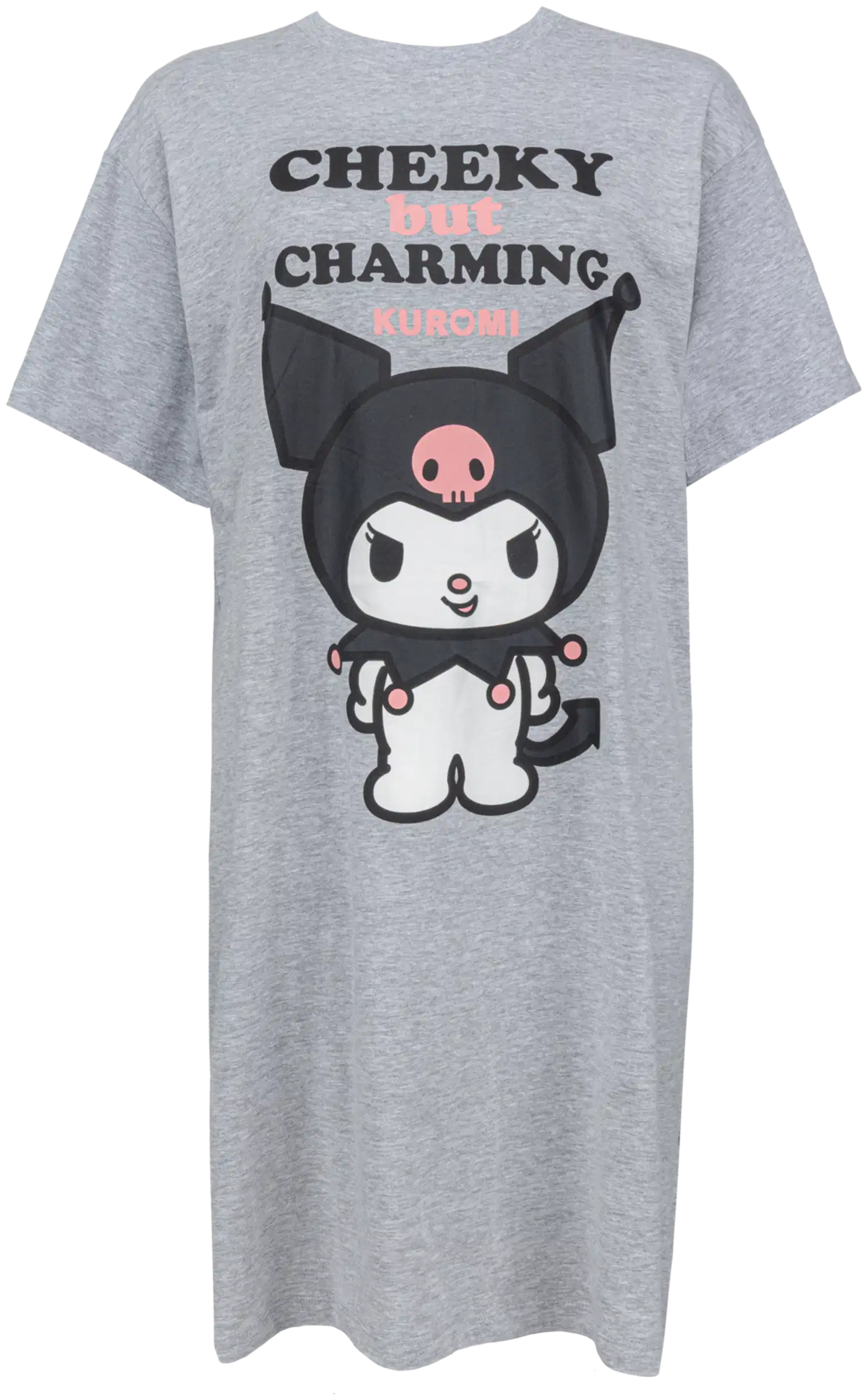 Kuromi naisten lyhyt yöpaita A4-9958 - Grey melange - 1