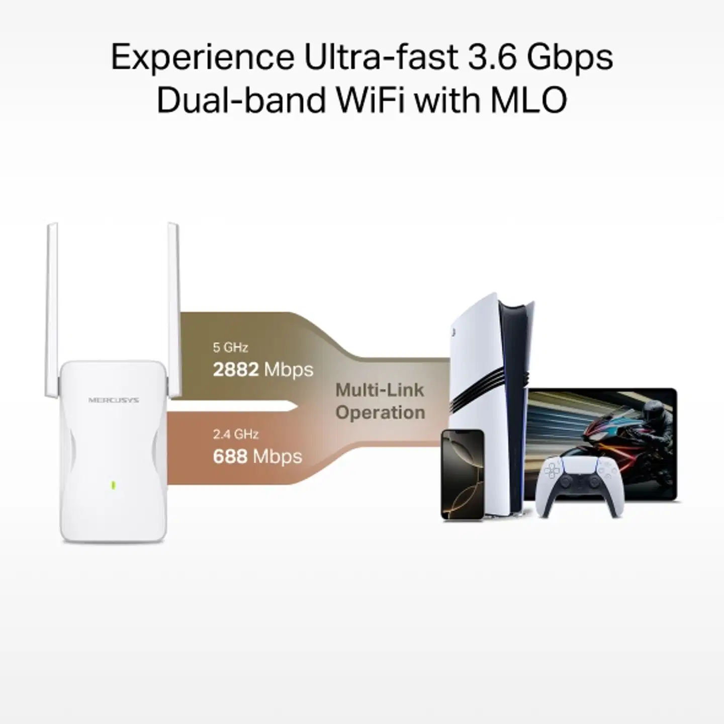 Mercusys ME25BE WiFi 7 kantamalaajennin - 4