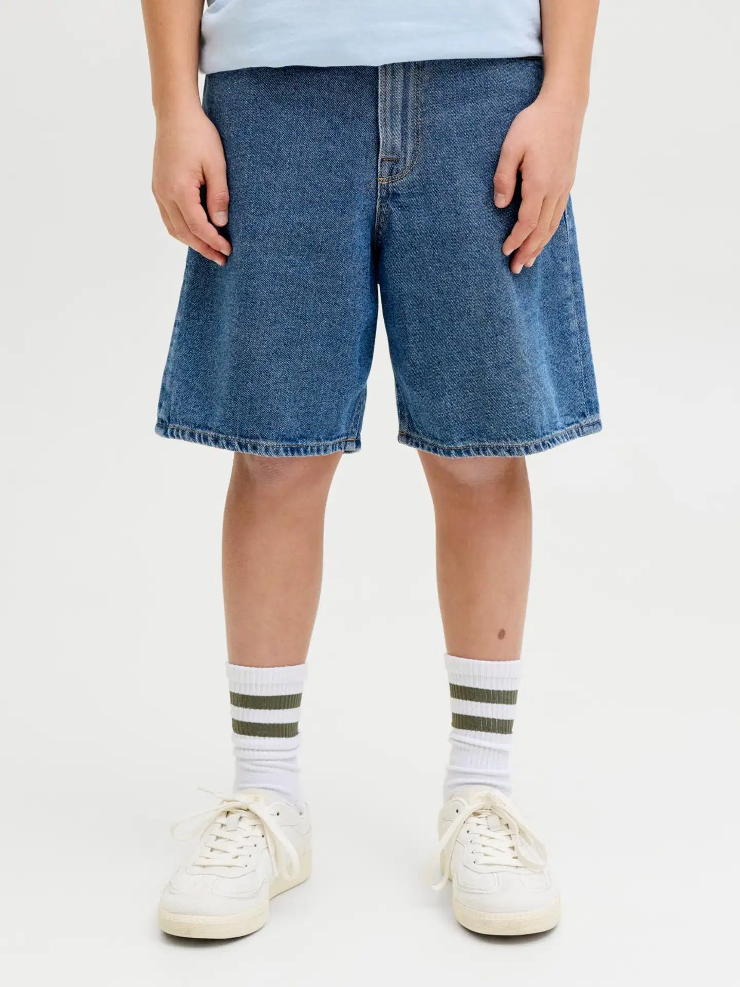 JJ REBEL JUNIOR lasten farkkushortsit - Blue denim - 3