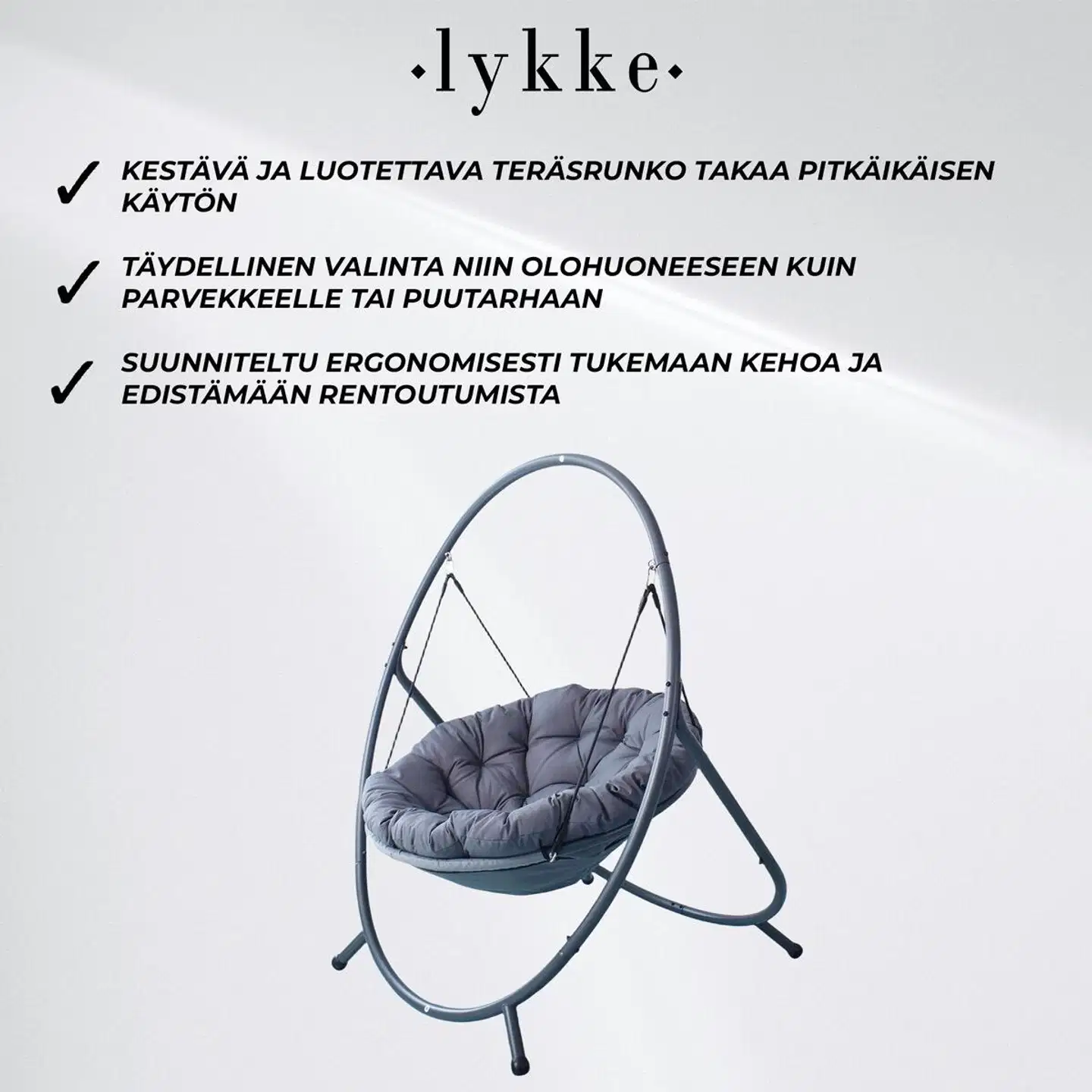 Lykke riipputuoli comfort, antrasiitti - 10