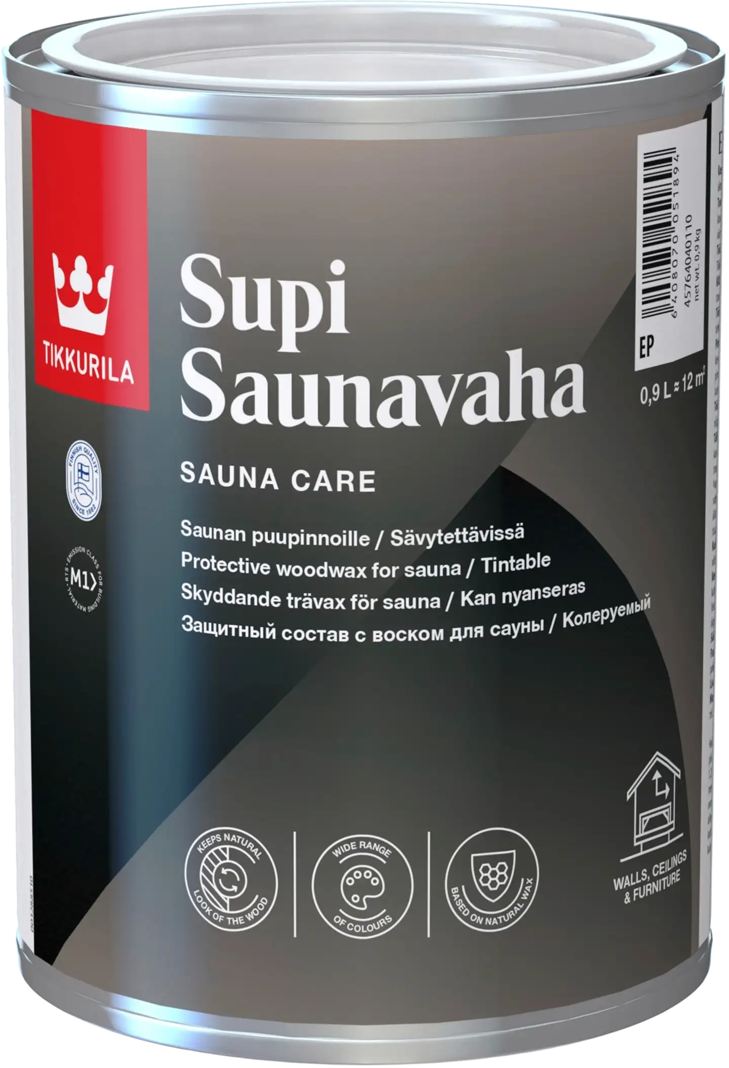 Tikkurila saunavaha Supi 0,9 l EP väritön sävytettävissä