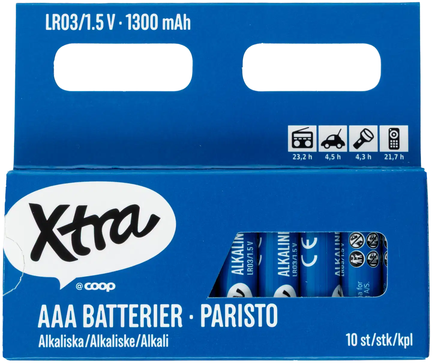 Xtra alkaliparisto AAA/LR03 10 kpl