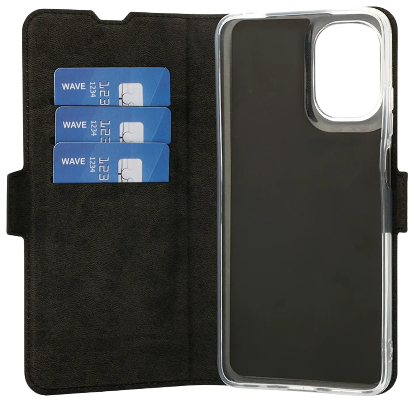 Wave Book Case, Motorola Moto G05, Musta - 3