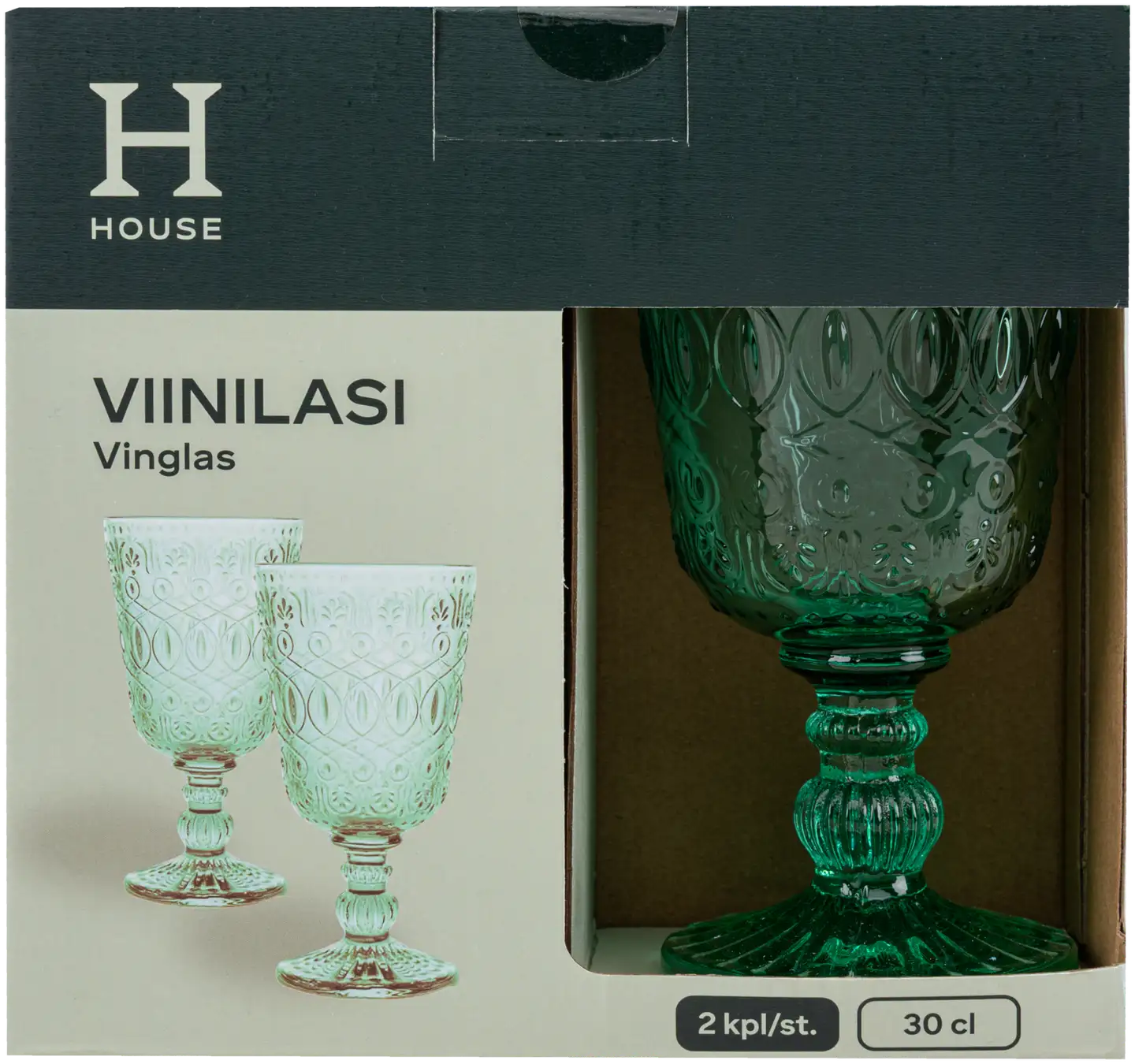 House viinilasi Diana 30 cl 2 kpl vihreä - 3