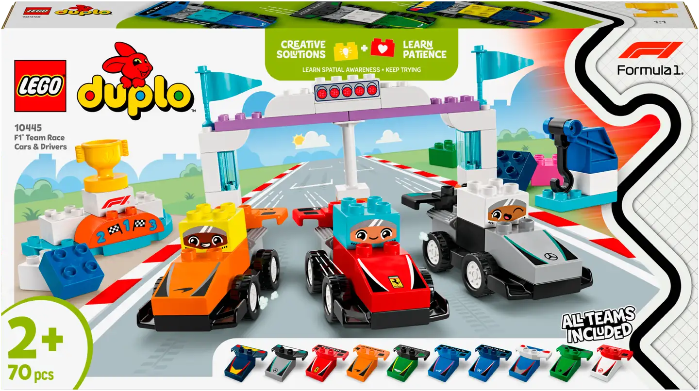 LEGO® DUPLO® Town 10445 F1®-tiimin kilpa-autot ja kuljettajat koko perheen iloksi - 2