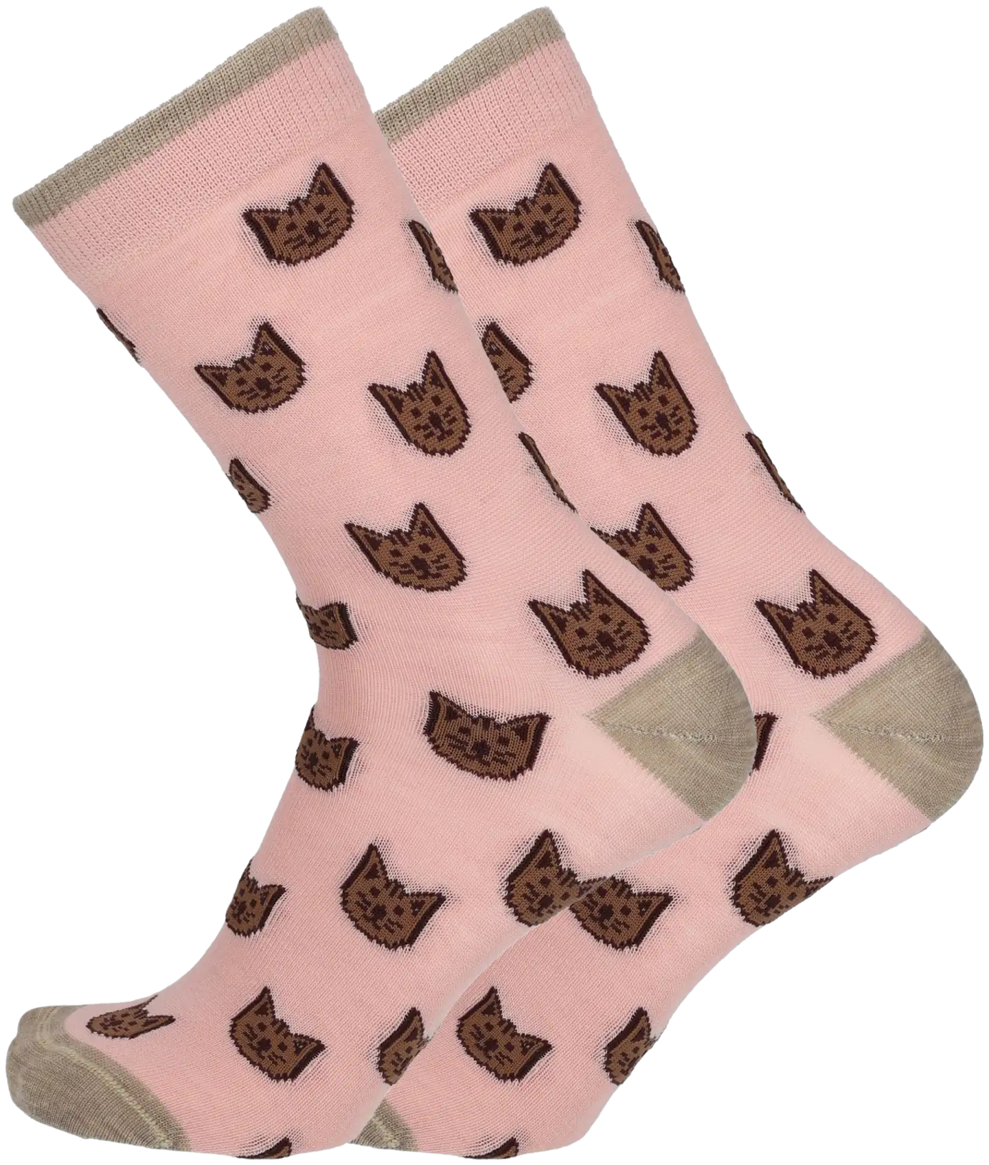 Sukkamestarit naisten merinovillasukat Kisu - Soft pink - 1