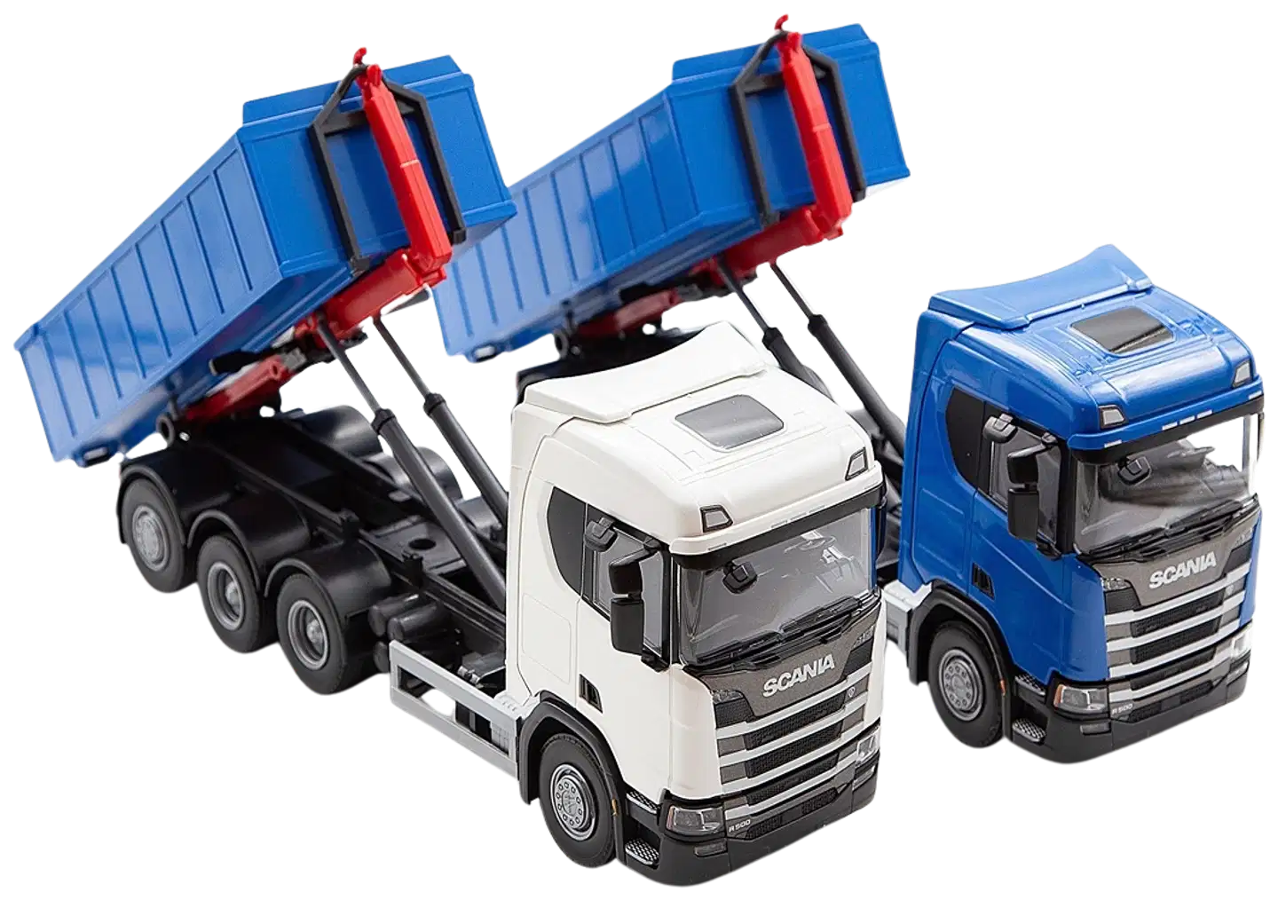 EMEK Scania CR vaihtolava-auto, värilajitelma, sininen ja valkoinen - 1