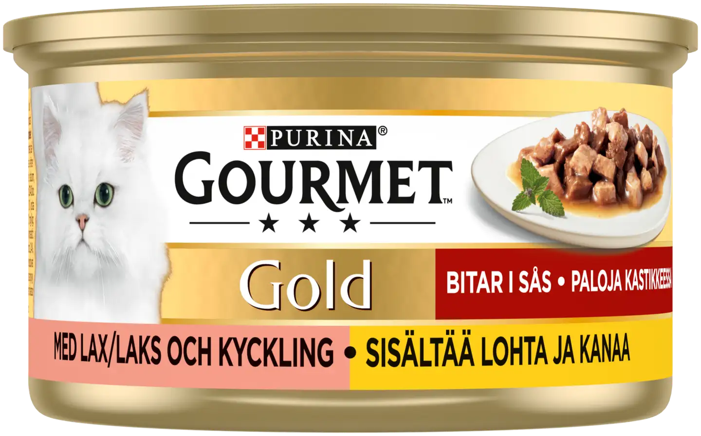 Gourmet 85g Gold Lohta ja Kanaa Kastikkeessa kissanruoka