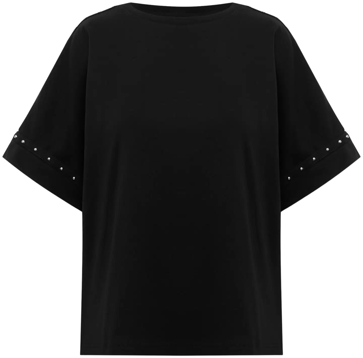 WKLY. naisten lyhythihainen trikoopusero studs-somisteet 213W312660 - Black - 1