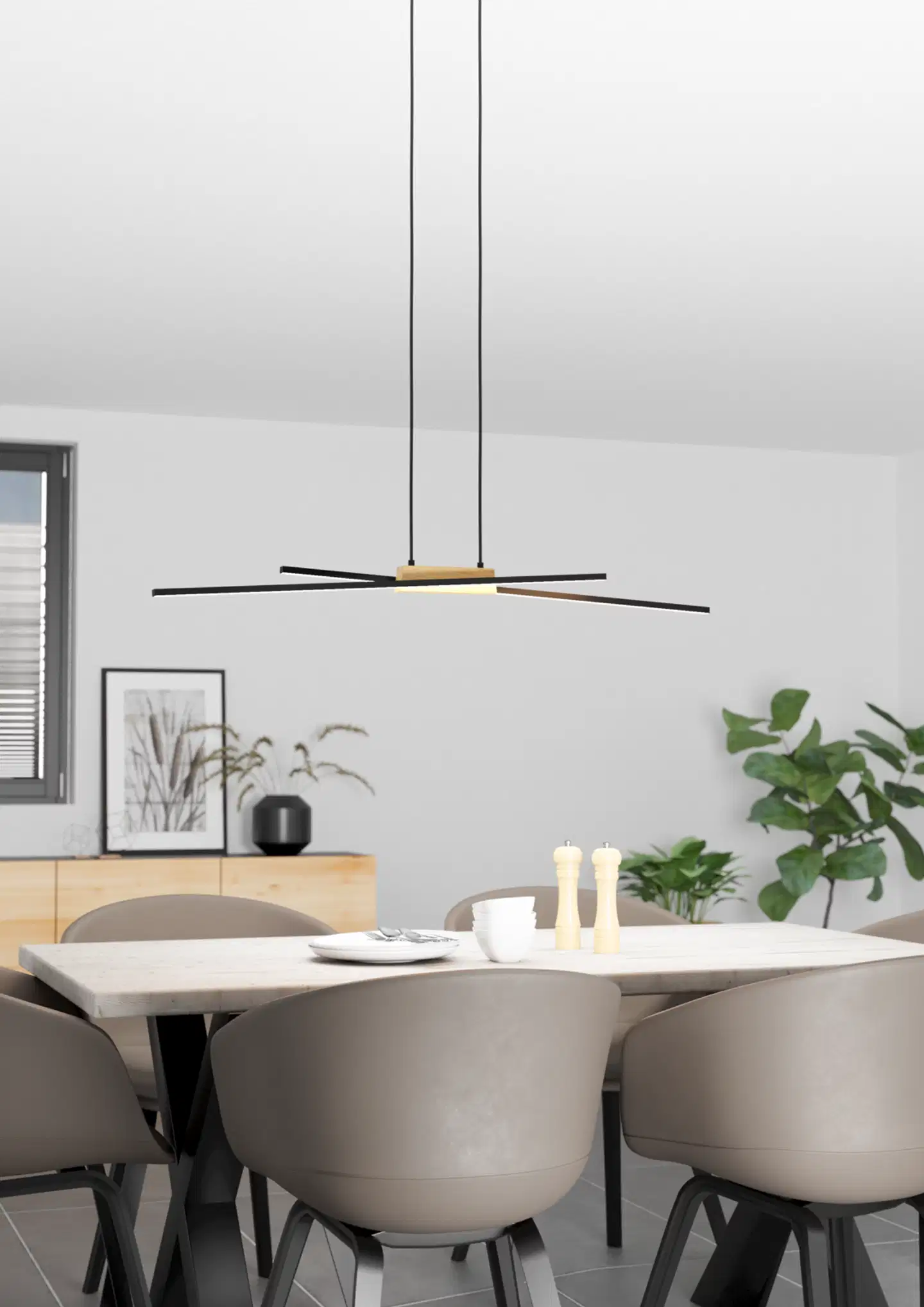 EGLO Riippuvalaisin Panagria led 2x13W 93,5x7,5cm musta/puu - 7