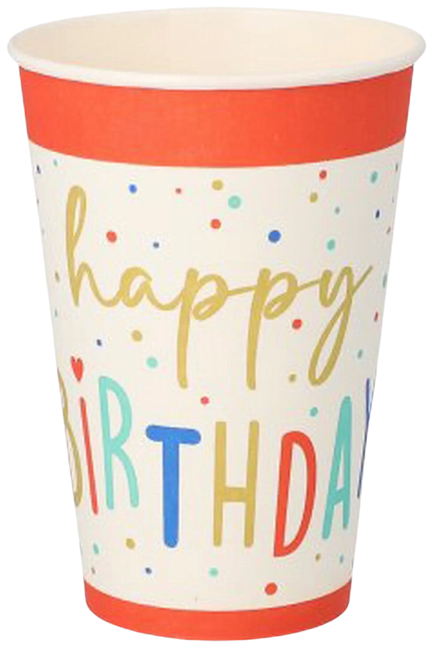Mukia, paperia 0,2 l Ø 7 cm · 9,7 cm valkoinen "Happy Birthday" - 1