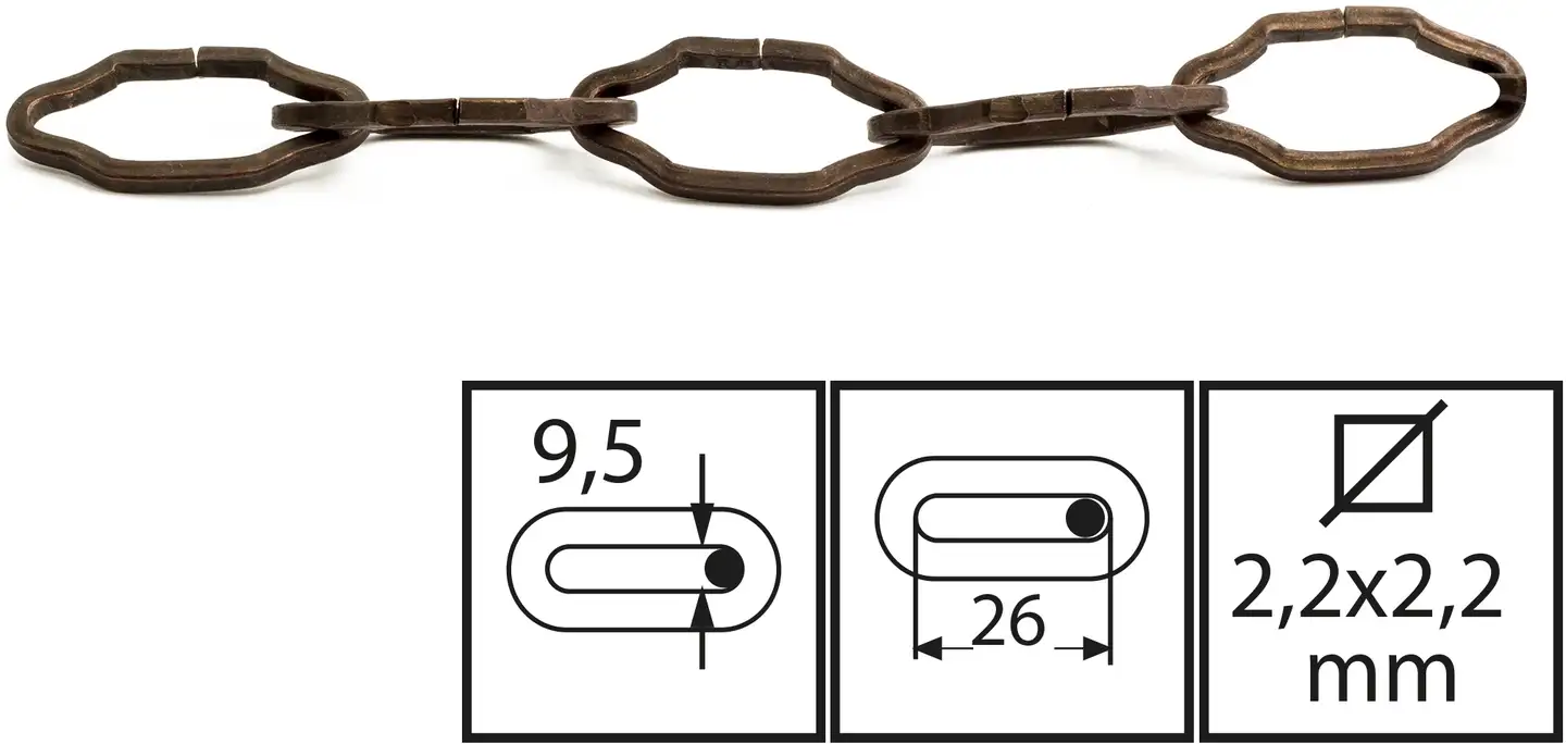 Habo koristeketju 1688 ruskea 2m - 1