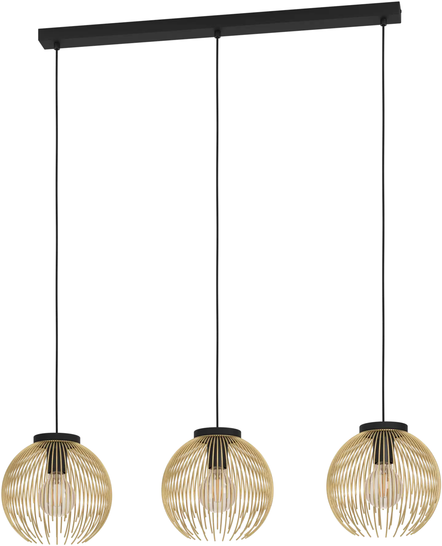 EGLO Riippuvalaisin 3-os  Venezuela 3x40W 93,5x23,5cm kulta/musta - 1