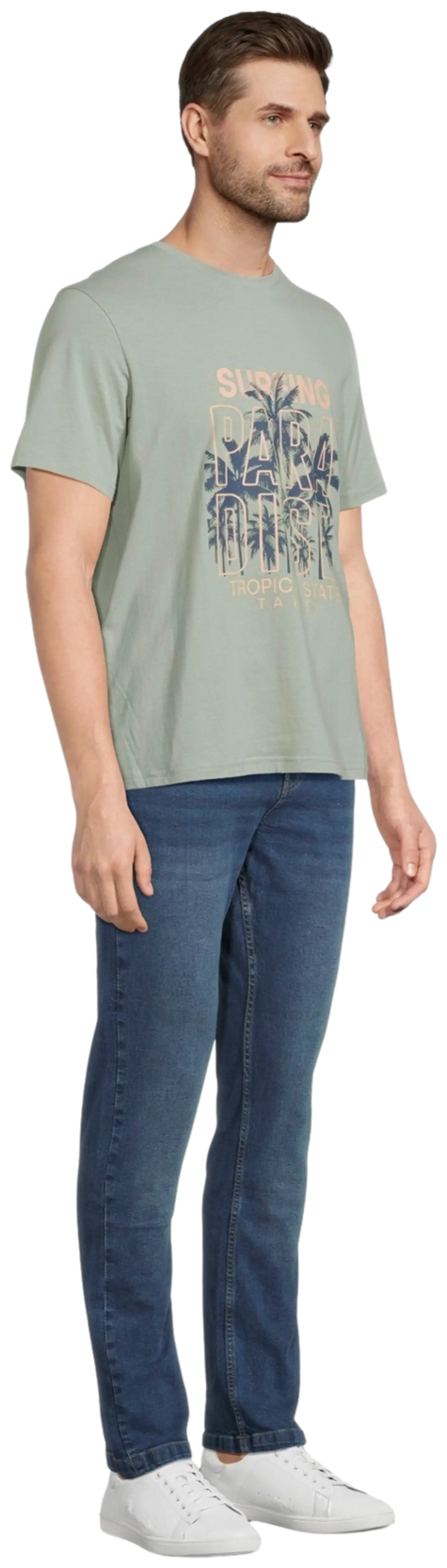 House miesten t-paita Palm Beach 195H152613 - Sage Green - 4