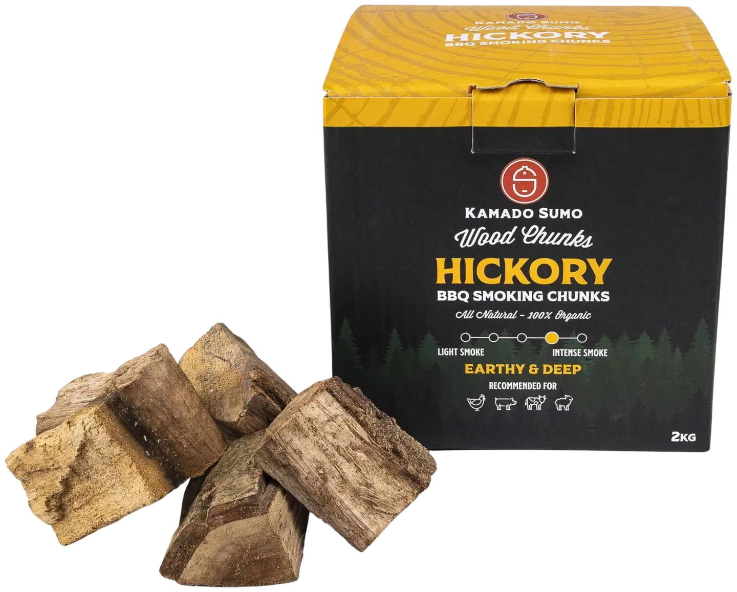 Kamado Sumo Hickory-puupalat 2 kg - 2