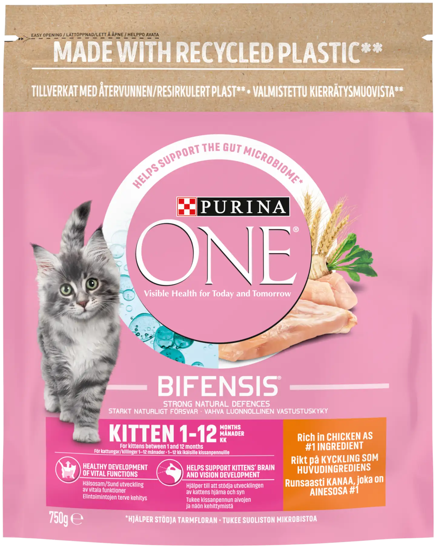 Purina One 750g Kitten Kanaa ja vehnää kissanruoka