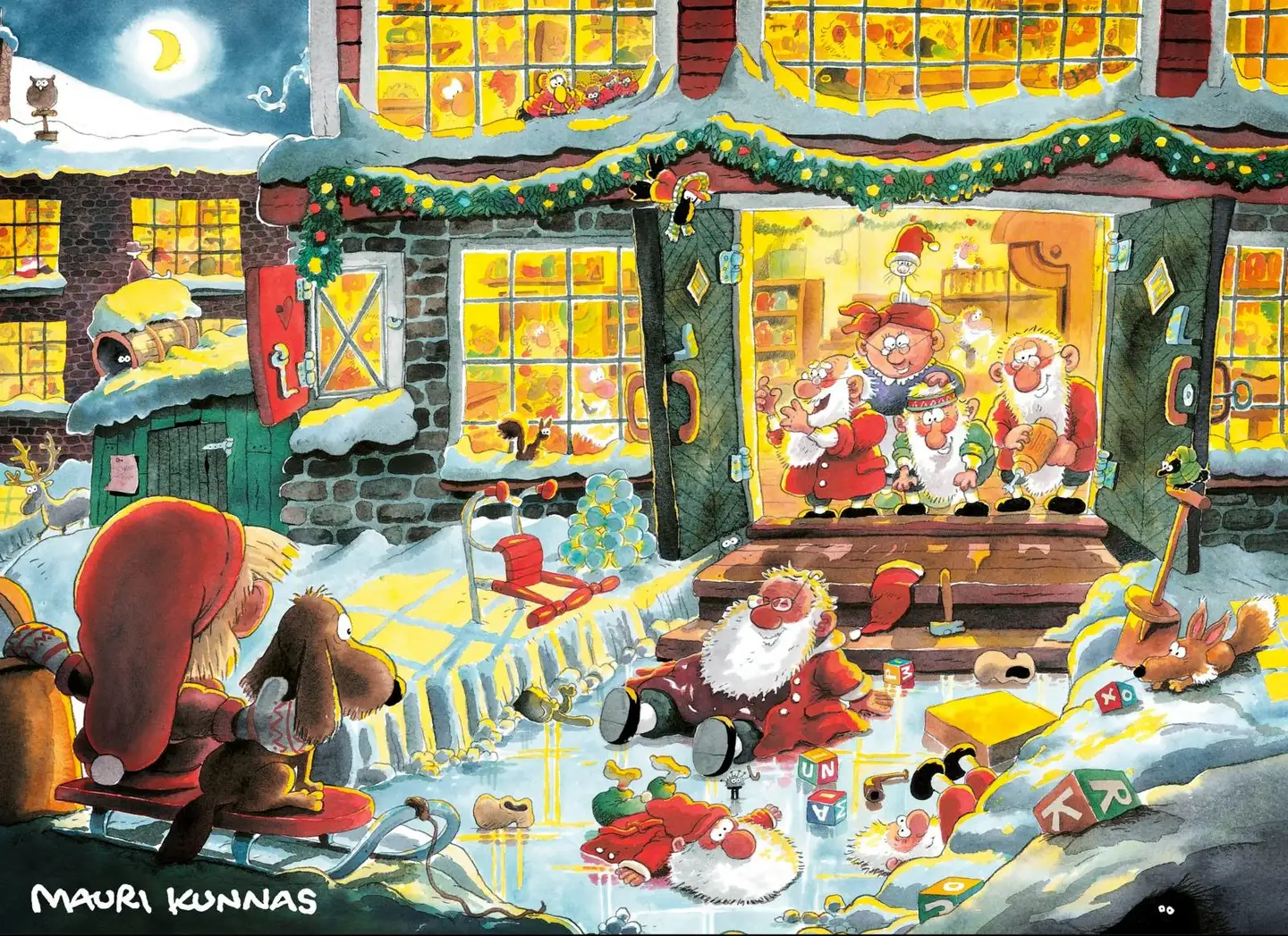 Mauri Kunnas adventtikalenteri Joulu on jo ovella