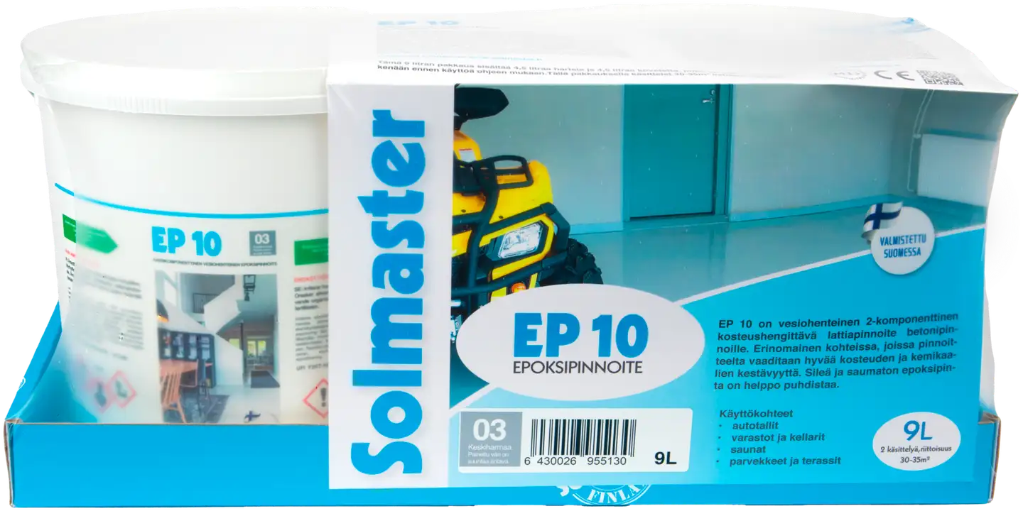 Solmaster epoksipinnoite EP 10 03 keskiharmaa, RAL 7001 9 L (4,5+4,5)