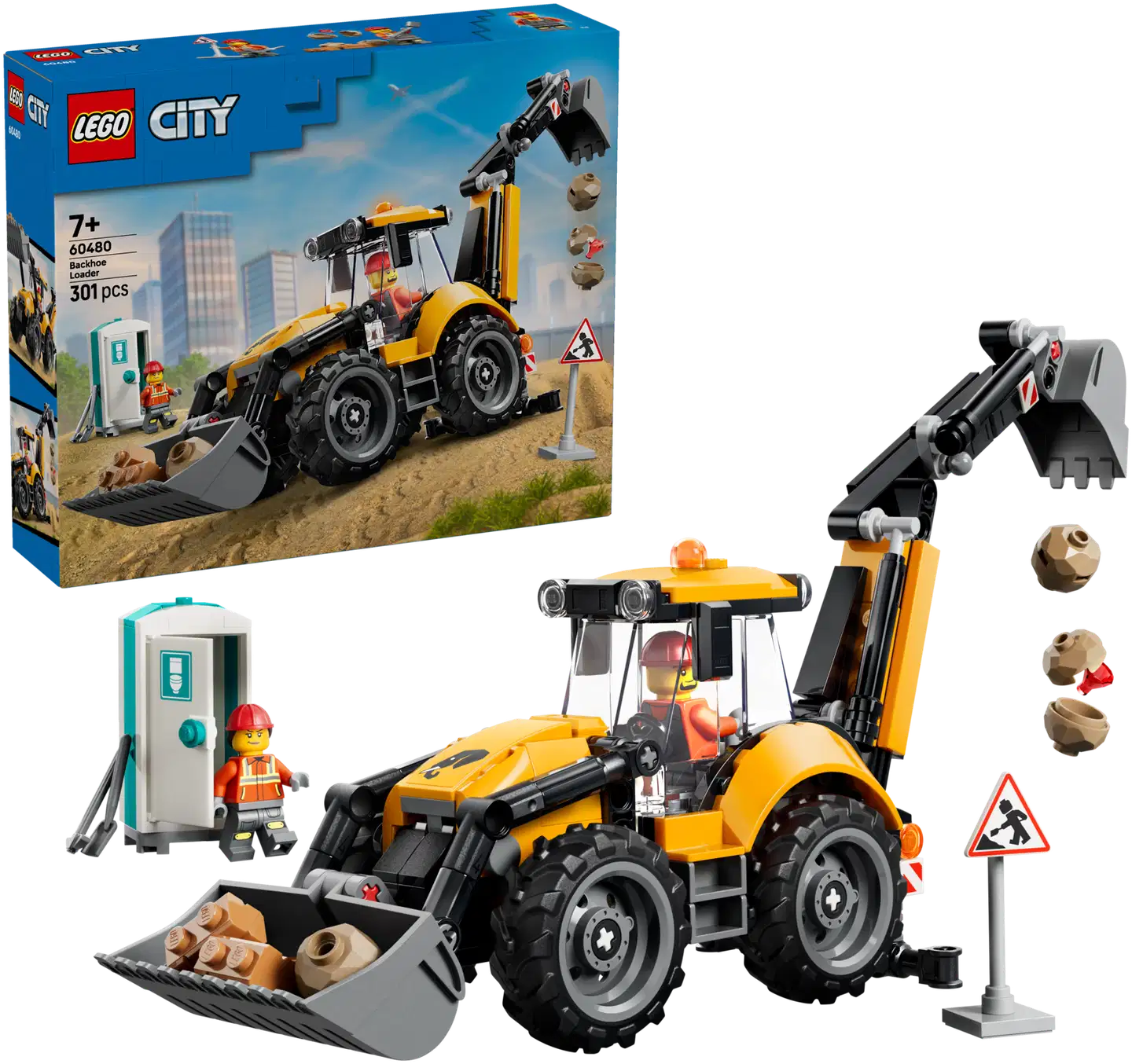 LEGO® City Great Vehicles 60480 Keltainen traktorikaivuri - 1