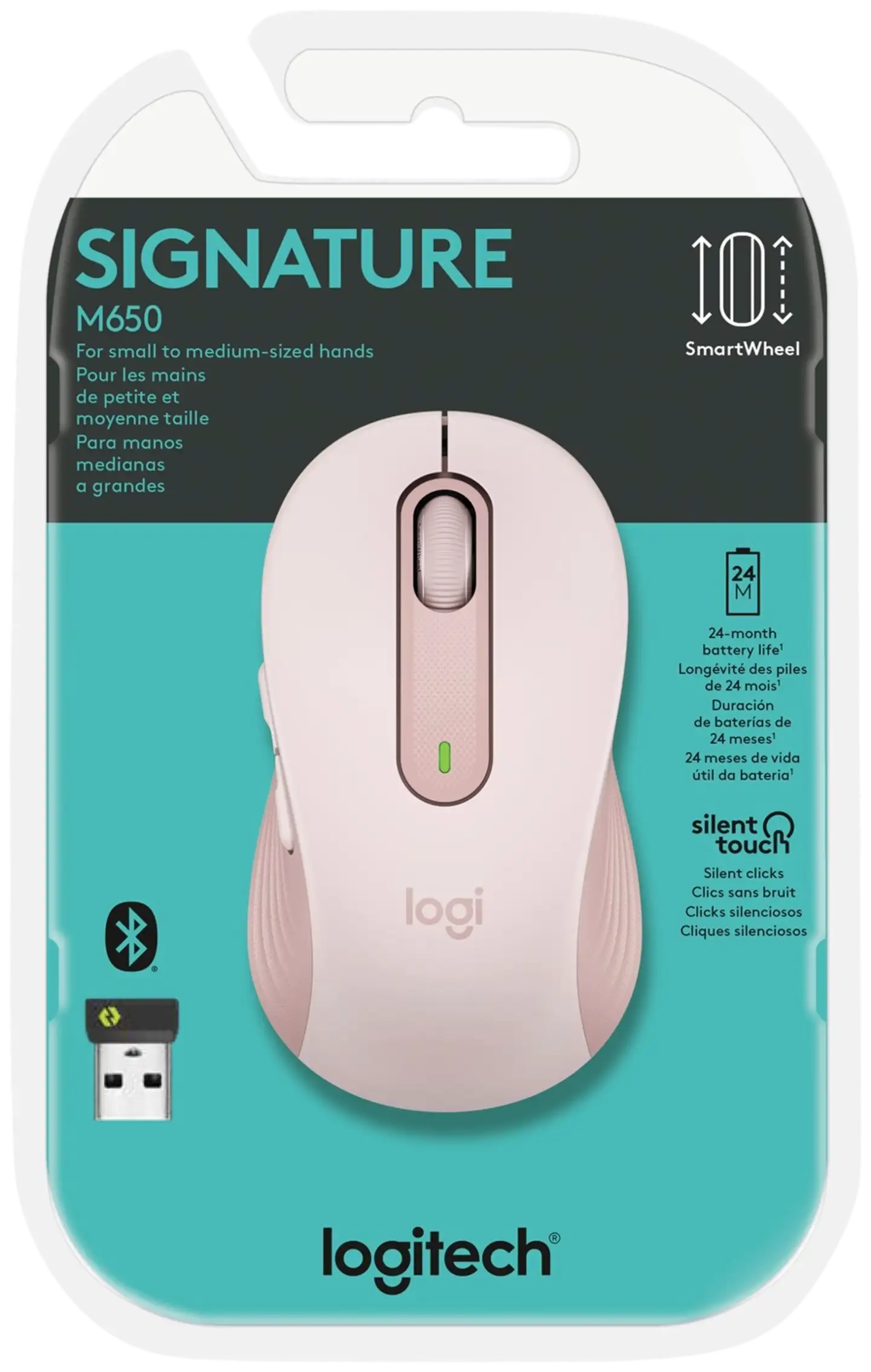 Logitech langaton hiiri Signature M650 Rose - 6