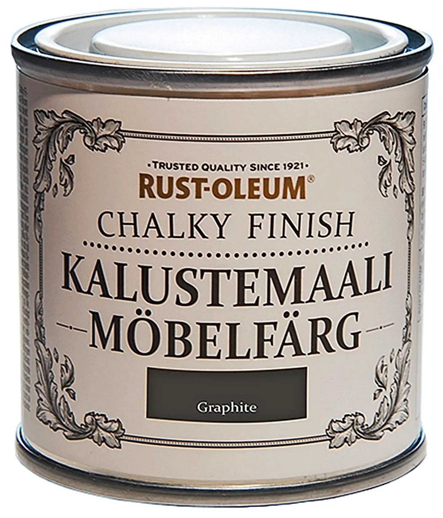 Rust-Oleum Metallic Finish 125ml kalustemaali vesiohenteinen hajuton runsaspigmenttinen tummanharmaa - 1