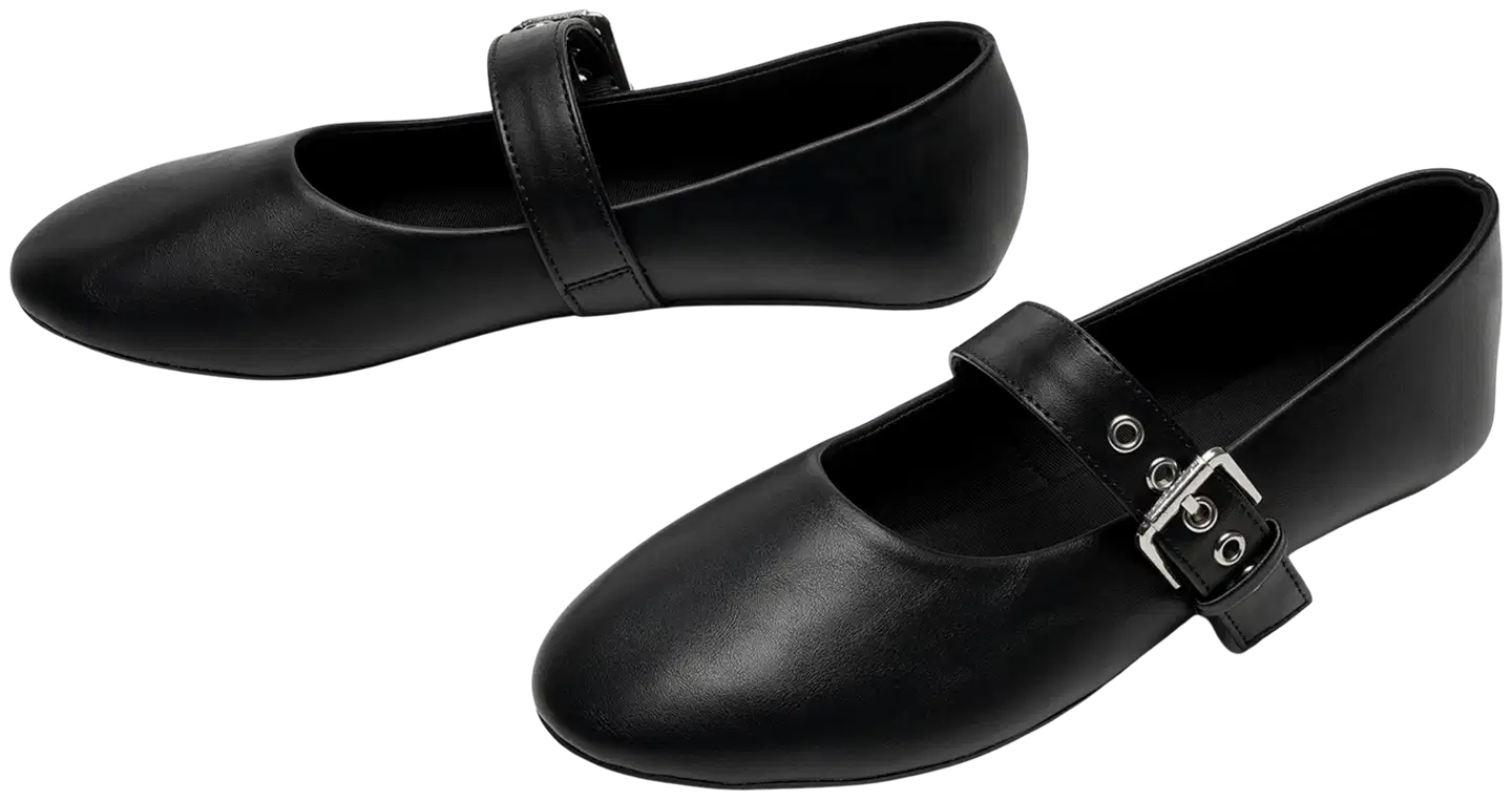 Dinsko lasten ballerinat Jasmine Buckle 347808 - BLACK - 2