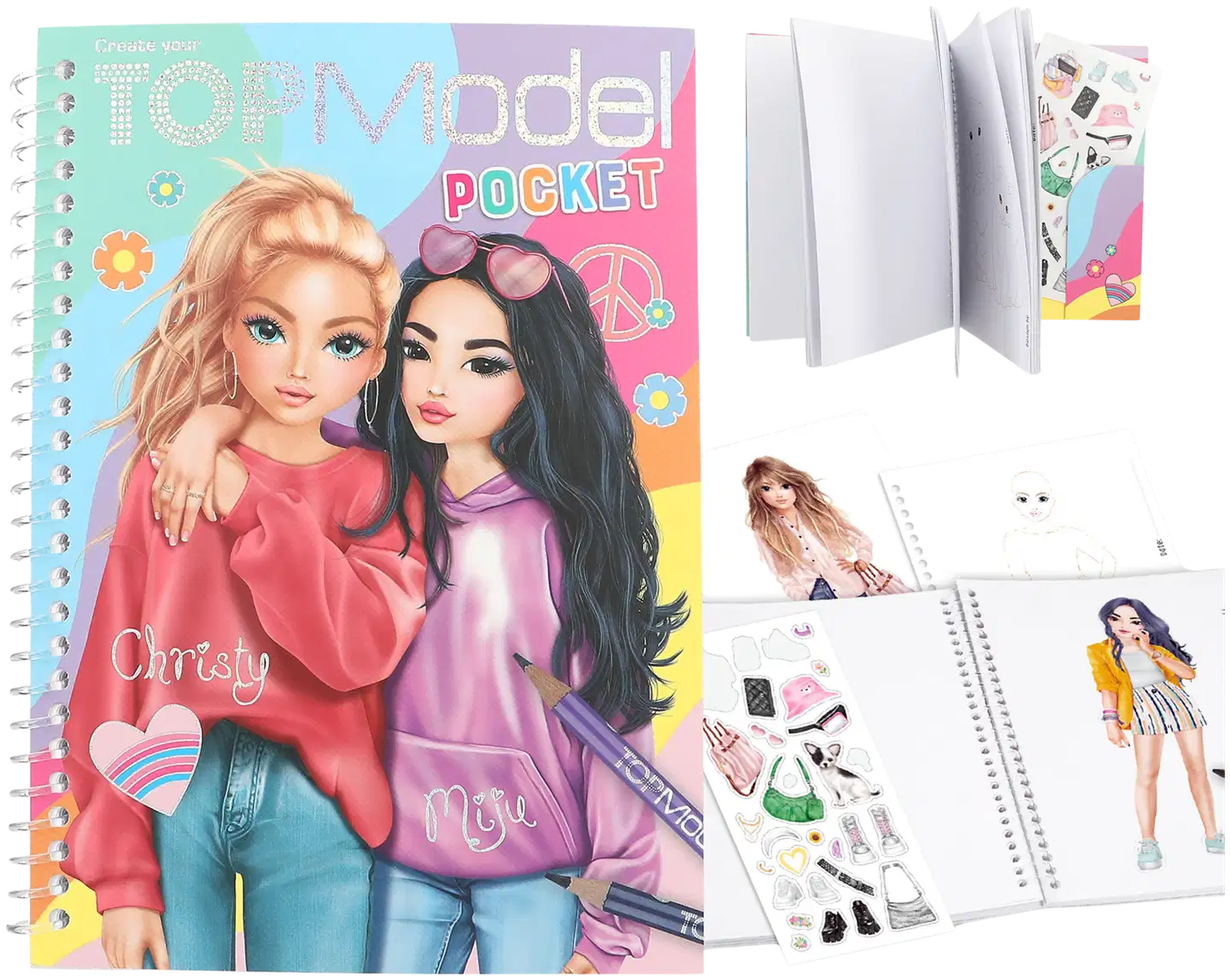 TOPModel taskuvärityskirja, Miju & Christy - 2