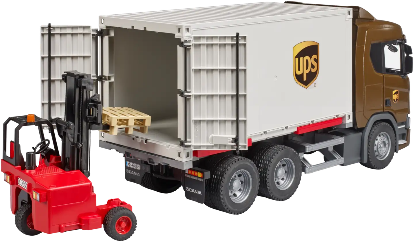 Bruder Scania Super 560R UPS Logistics truck w forklift - 7