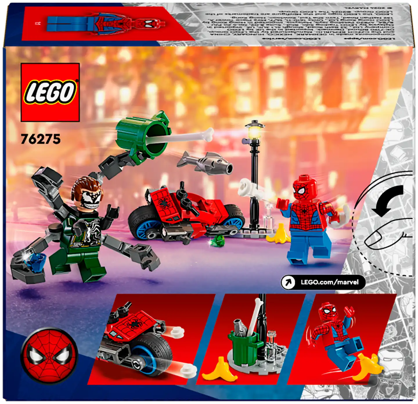 LEGO Super Heroes Marvel 76275 Takaa-ajo moottoripyörällä: Spider-Man vastaan Tohtori Mustekala - 3