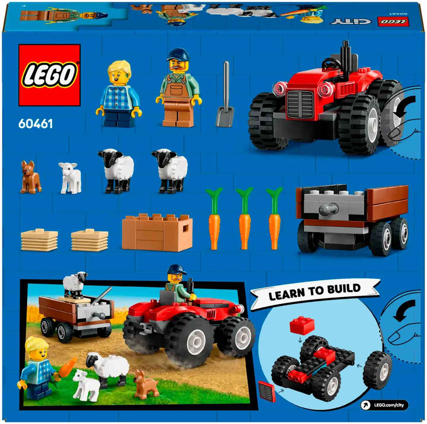 LEGO® City Great Vehicles 60461 Maatilan punainen traktori, peräkärry ja lampaat - 3