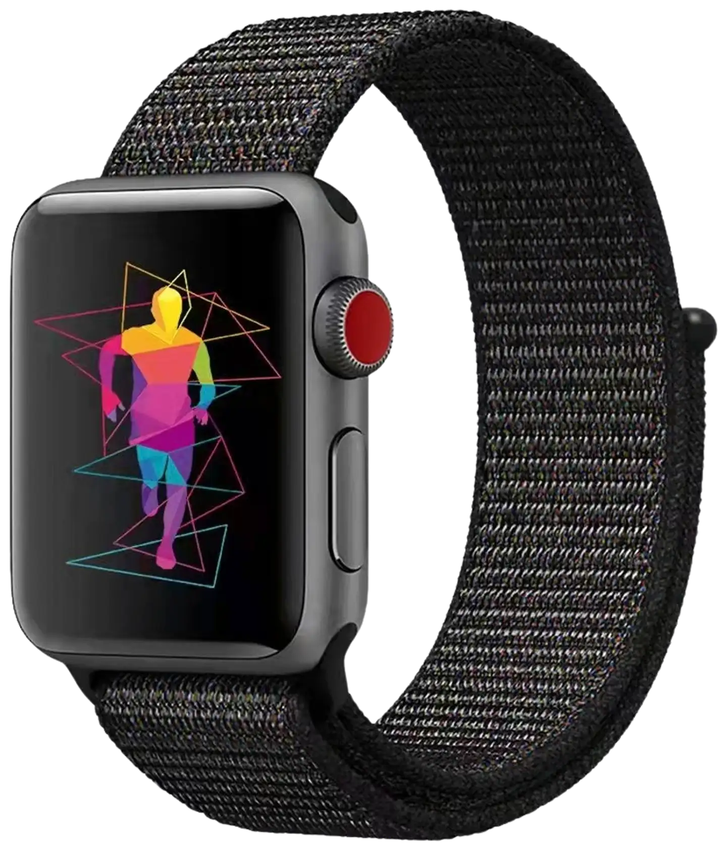 Wave Nailonranneke, Apple Watch 42mm (Series 1-9) / Apple Watch 44mm / Apple Watch 45mm / Apple Watch 46mm / Apple Watch 49mm, Musta - 3