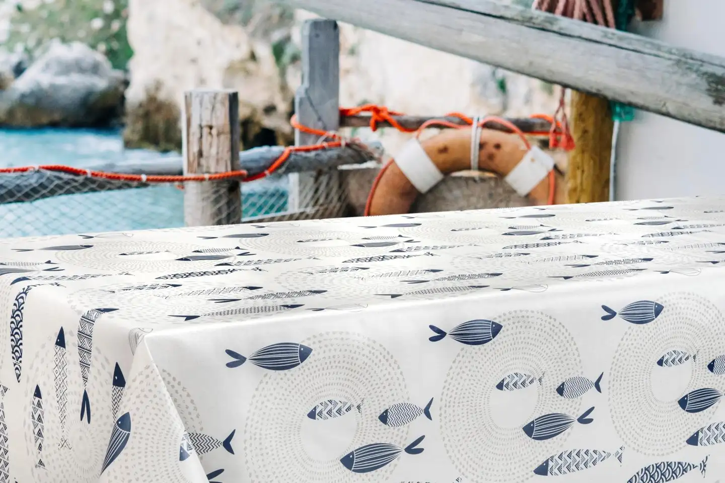 Dolce Vita pöytäliina PVC Marini Fish 140x240cm 4024/01 - 2
