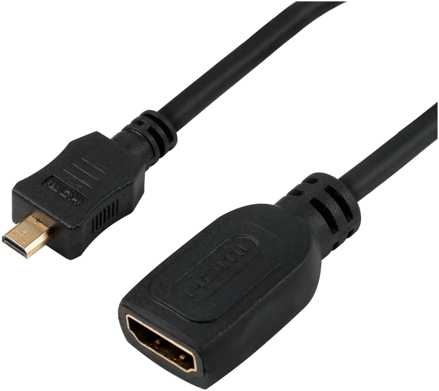 Wave Adapterikaapeli, MicroHDMI uros - HDMI naaras, 25cm, Musta - 1