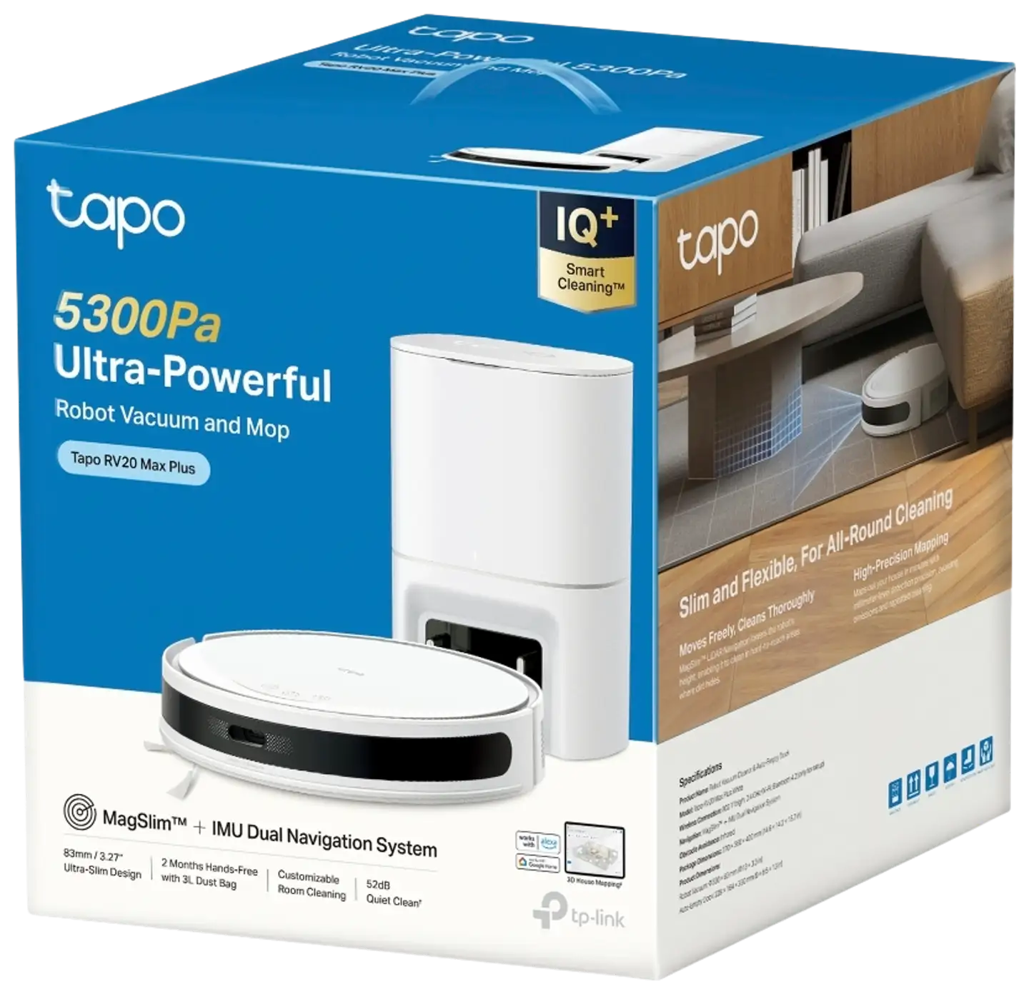 TP-Link Tapo Robottipölynimuri RV20 Max Plus, valkoinen - 4
