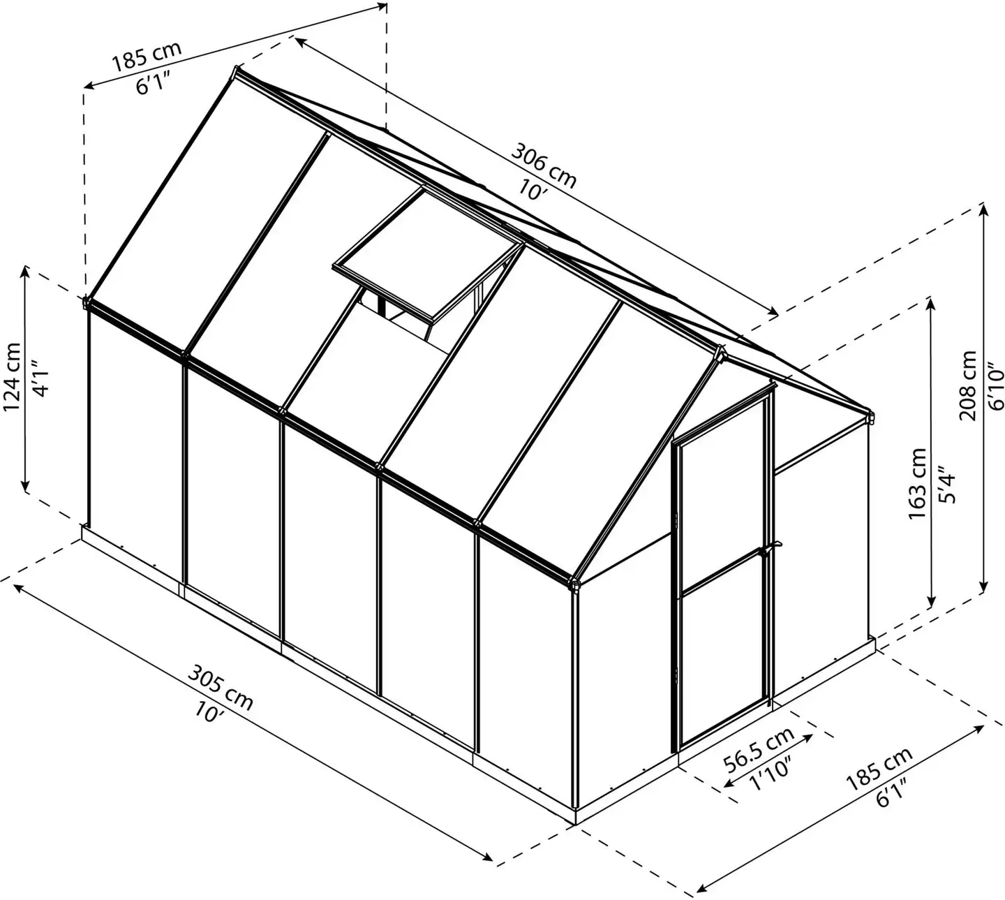 Kasvihuone Canopia Mythos 6x10/5,7m2 - 8