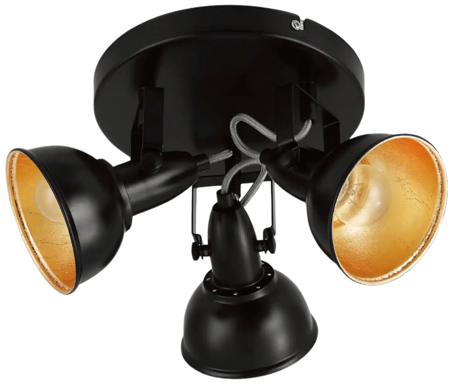 EGLO Kattospottivalaisin THORNTON halk. 21cm 3xE14 maks 28W/kpl IP20 musta/kulta - 2