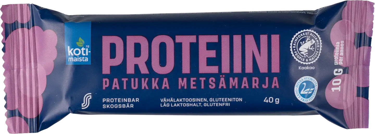 Kotimaista proteiinipatukka metsämarja 40 g