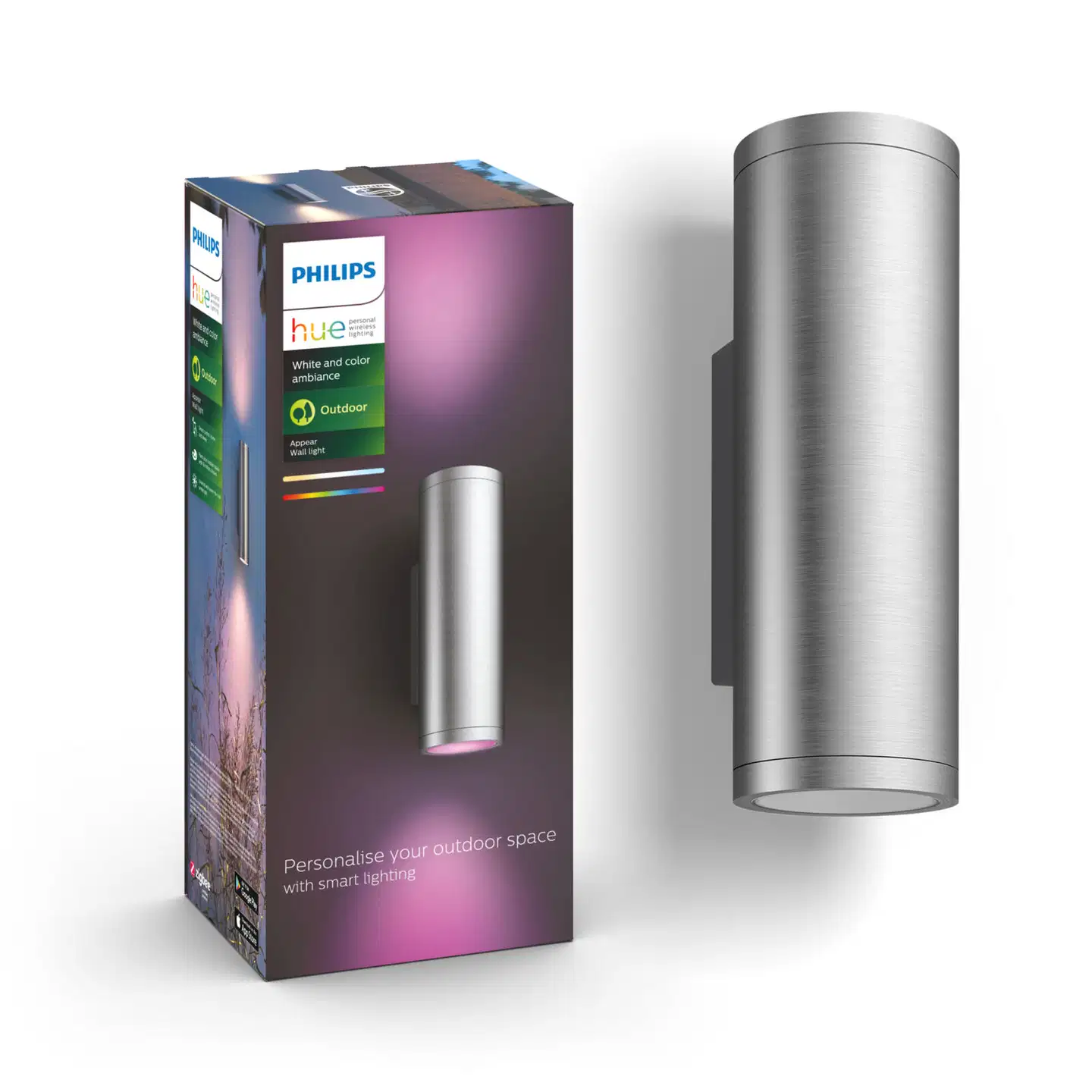 Philips Hue Appear -seinävalaisin ulkokäyttöön 16W 2000-6500K 1180LM inox - 2
