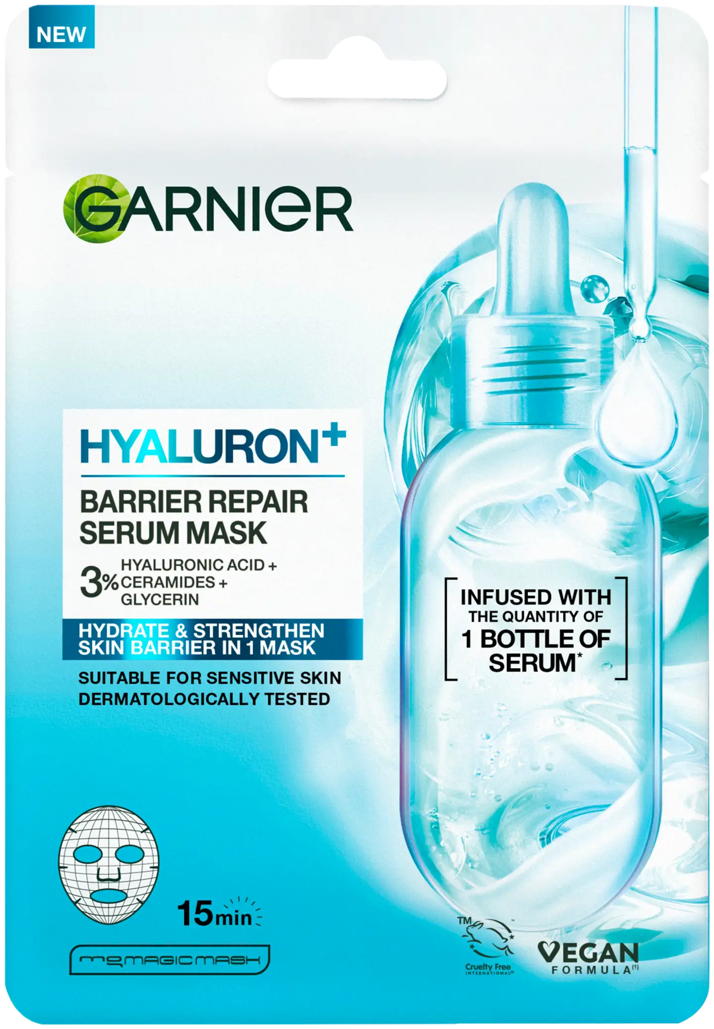 Garnier Hyaluron Barrier Repair Ansiktsmaske til sensitiv hud 28 g