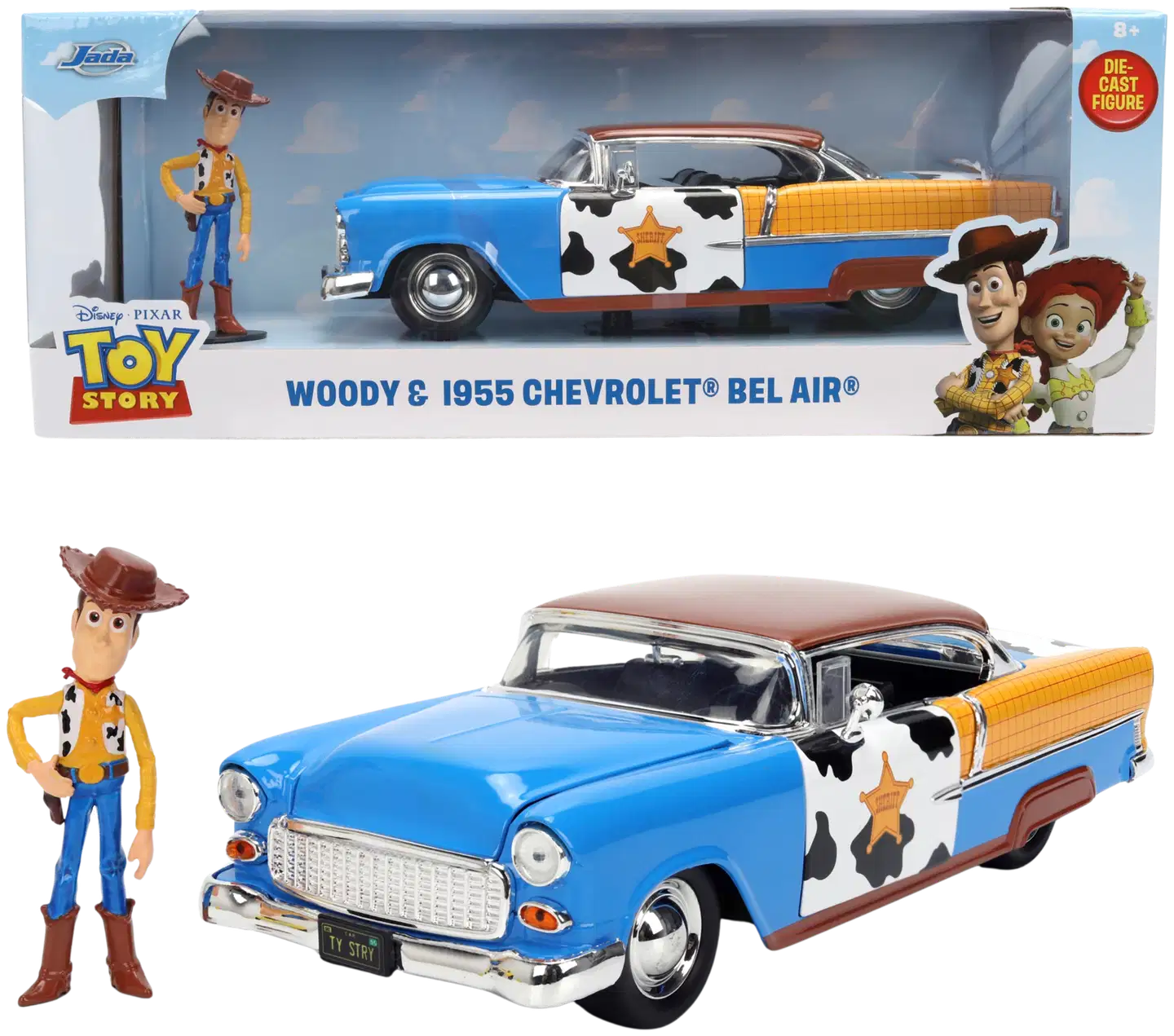 Jada Disney Toy Story Woody 1955 Chevrolet Bel Air, 19 cm, 1:24, die-cast - 1