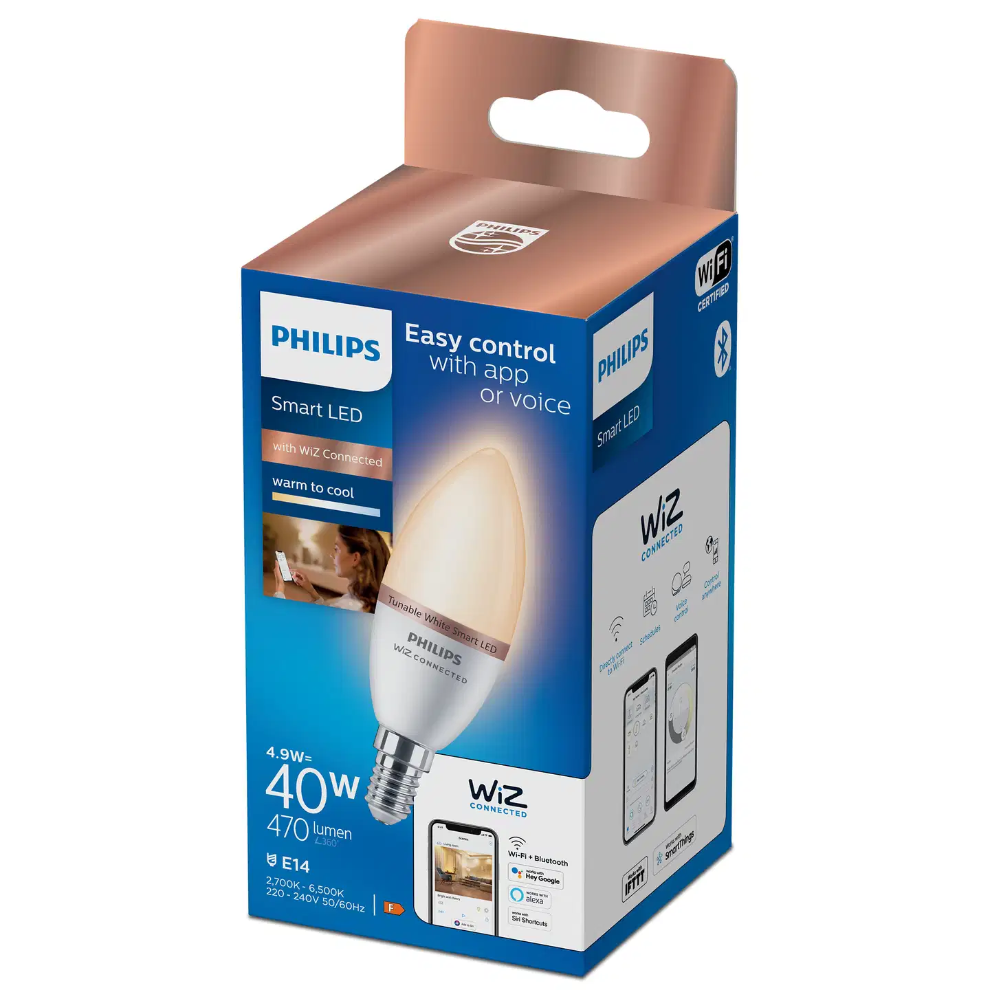 Philips Smart Lighting LED-filamenttilamppu 5W C37 E14 2700-6500K 470lm tunable white - 4