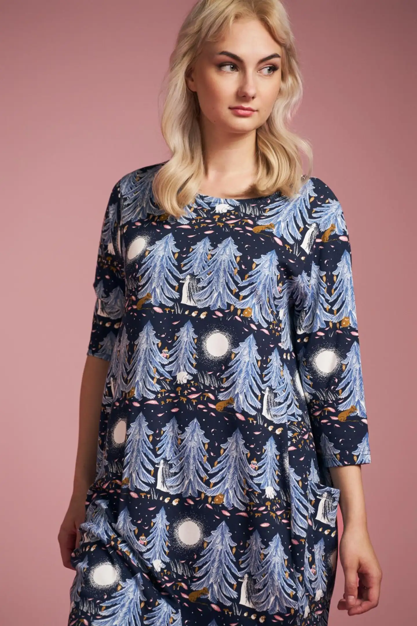 Muumi naisten mekko Iida Ikimetsä 589696 - SININEN - 4